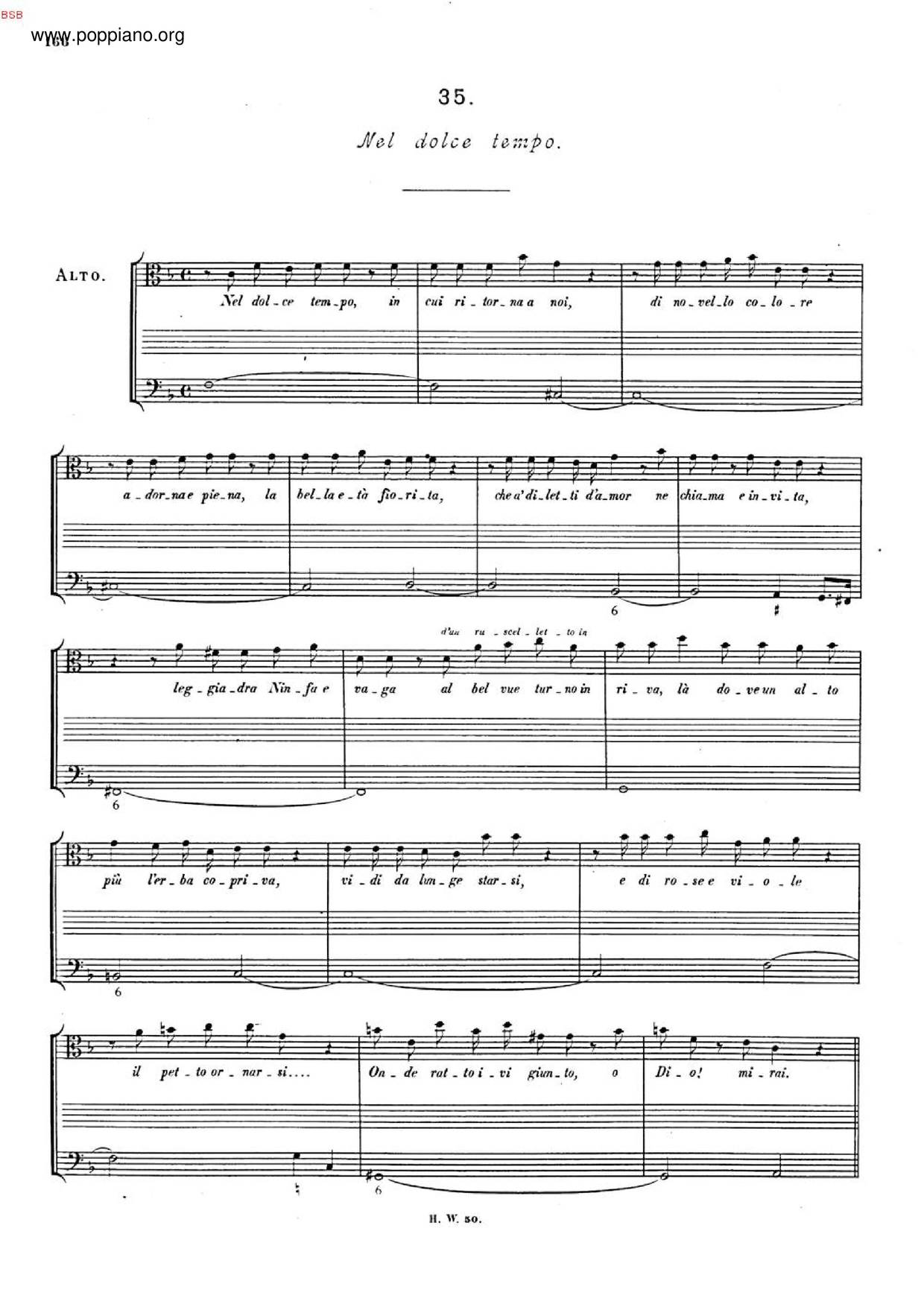Nel Dolce Tempo, HWV 135Aピアノ譜