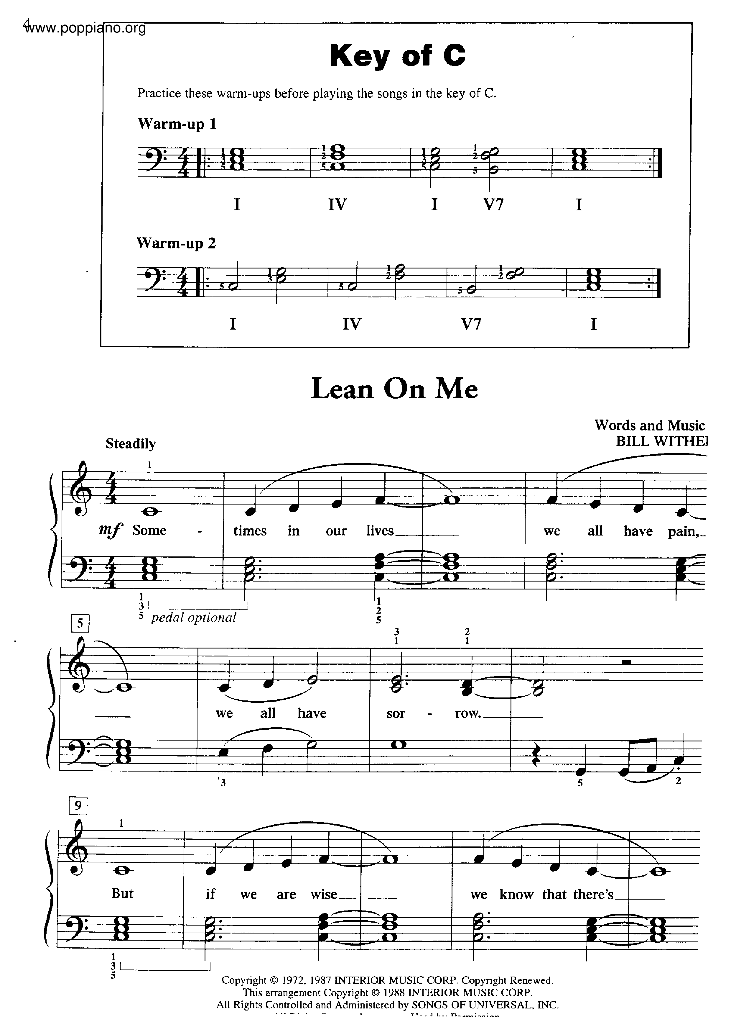 Lean On Meピアノ譜