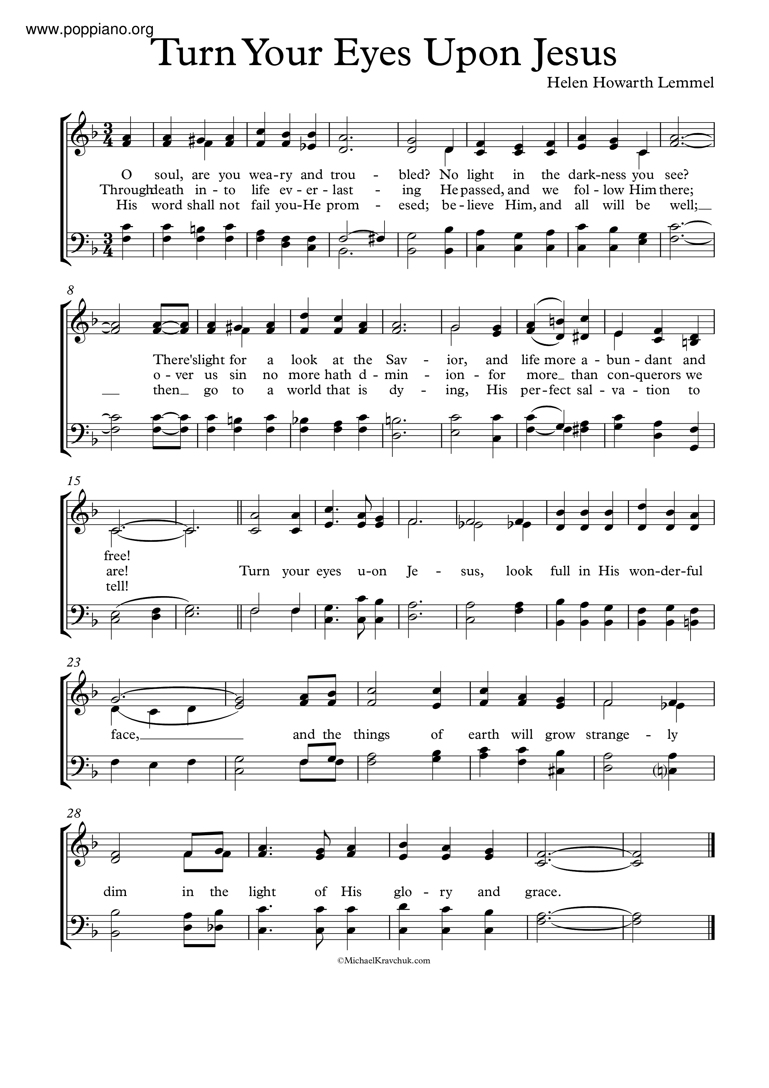 Turn Your Eyes Upon Jesusピアノ譜