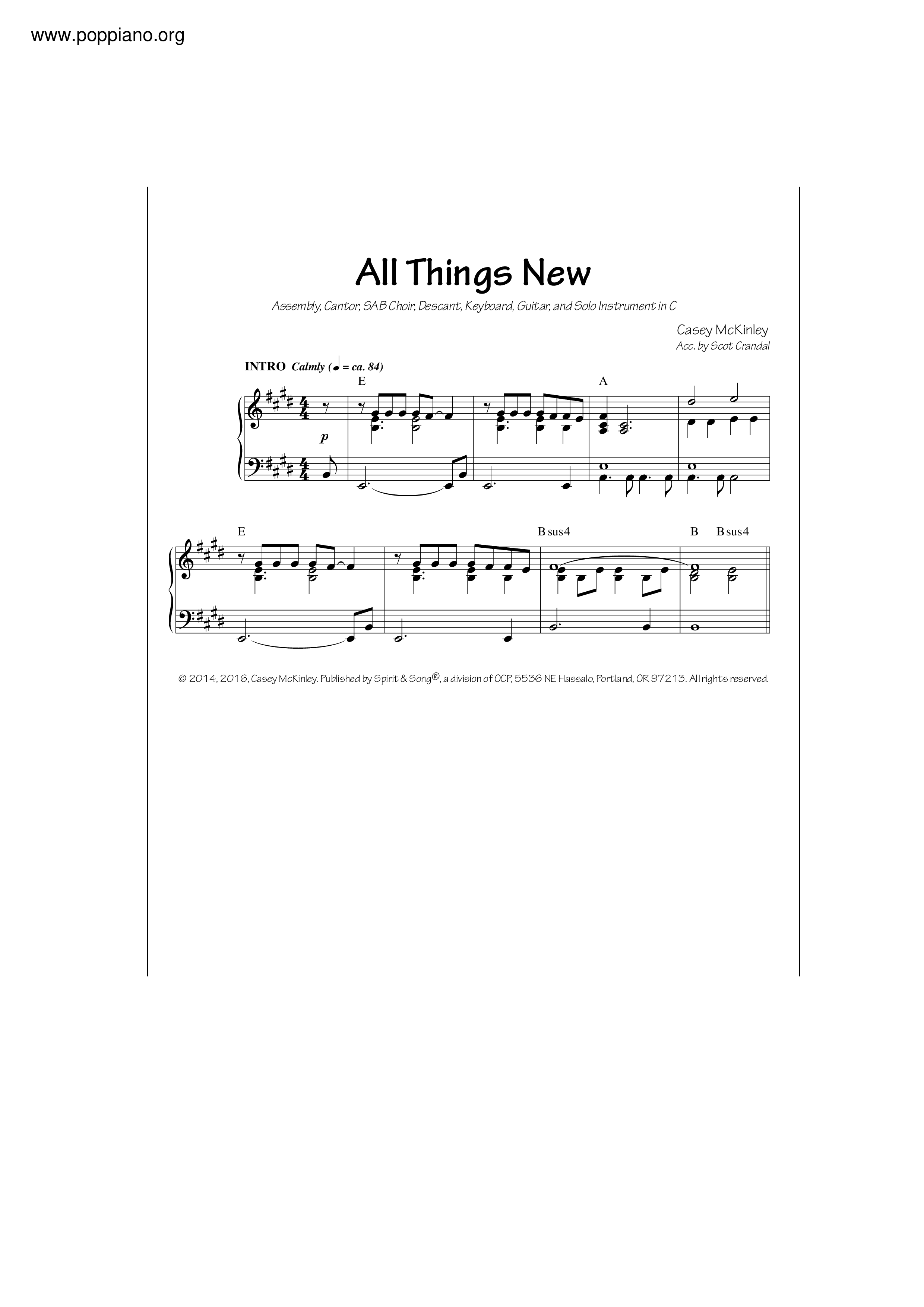 All Things Newピアノ譜