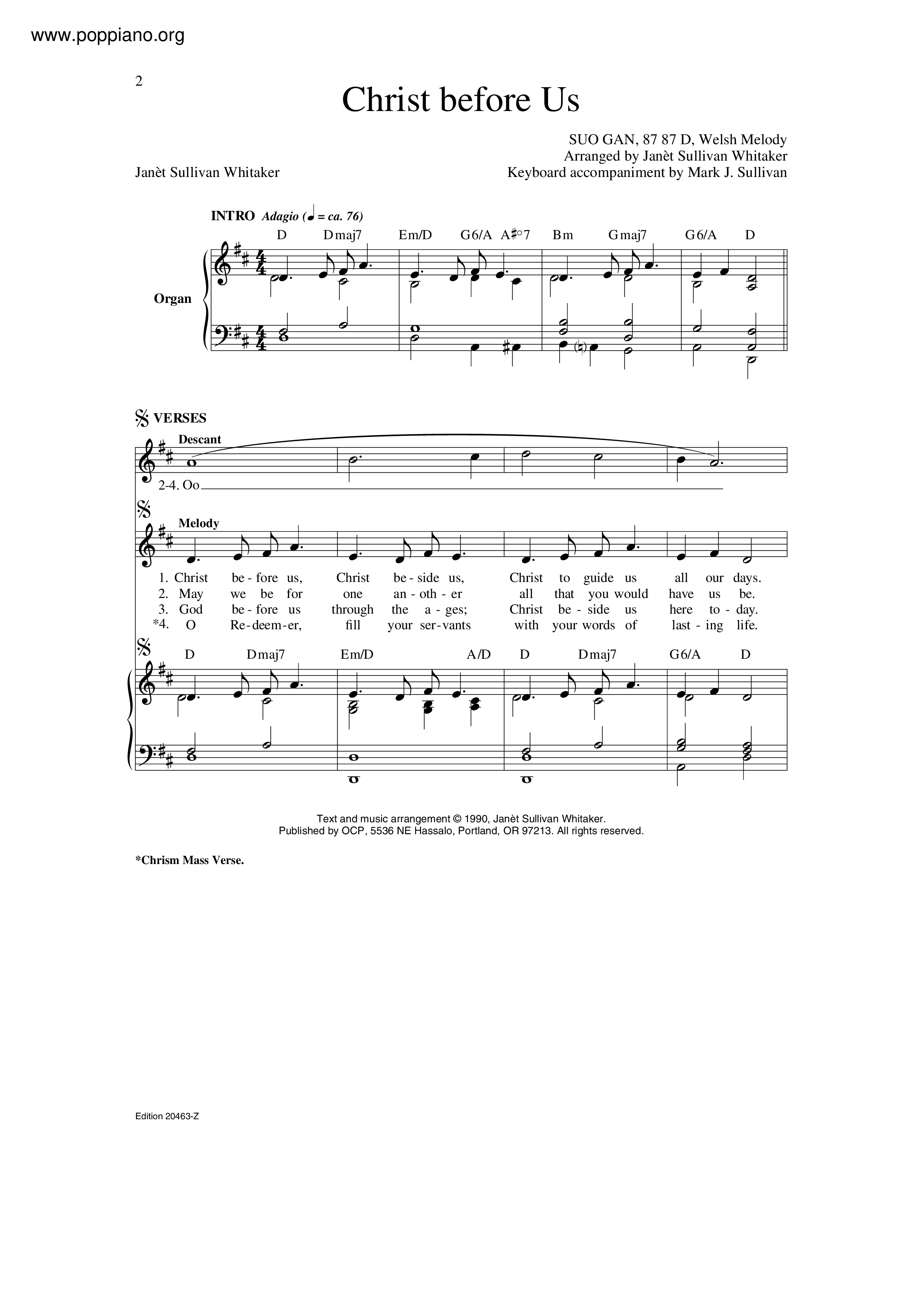 Christ Before Usピアノ譜