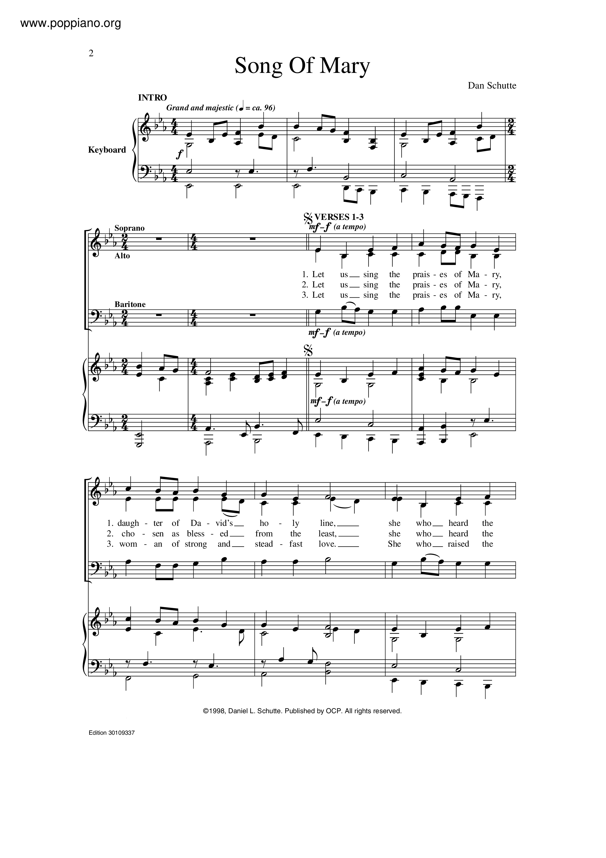 Song Of Maryピアノ譜
