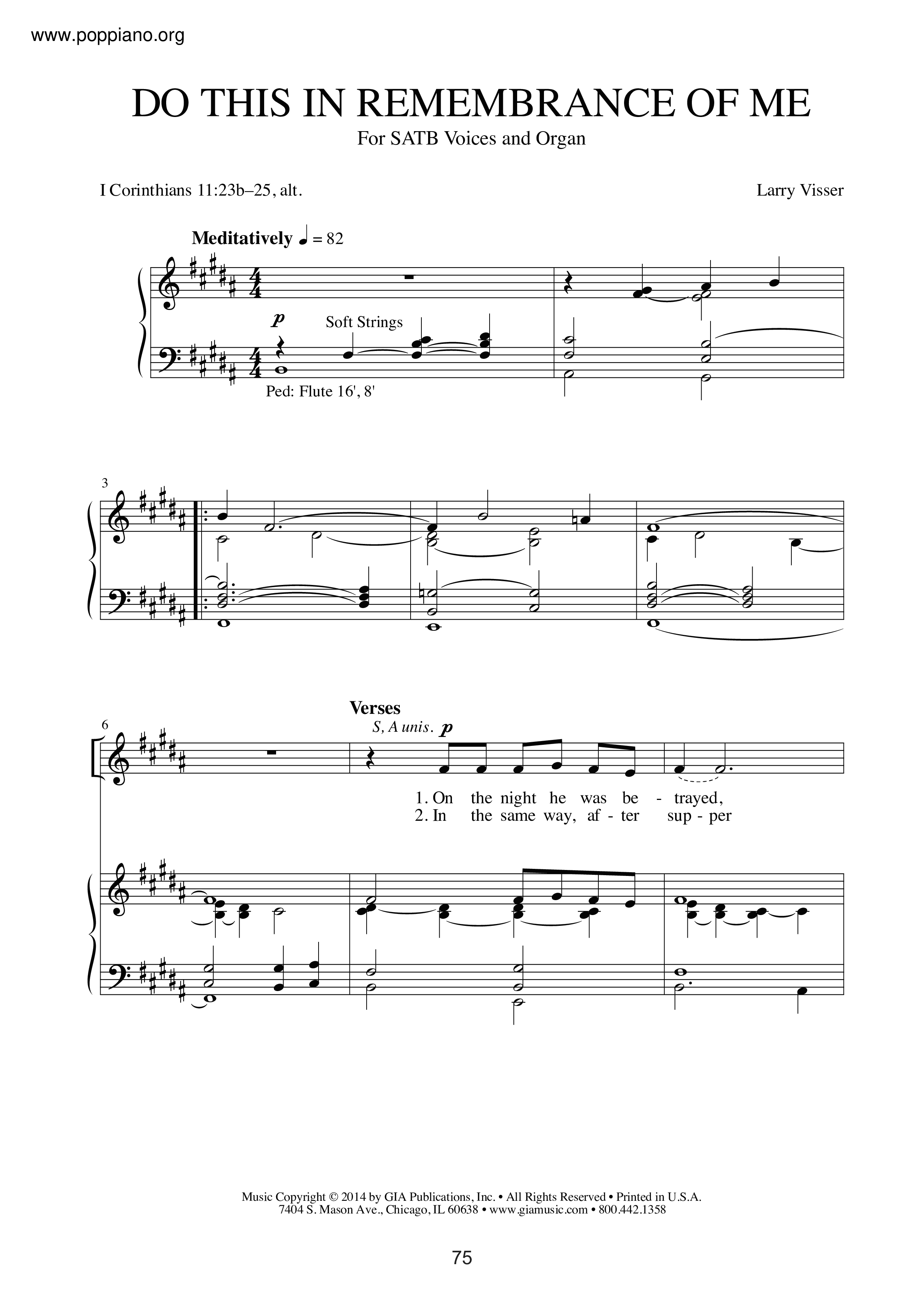 Do This In Remembrance Of Meピアノ譜