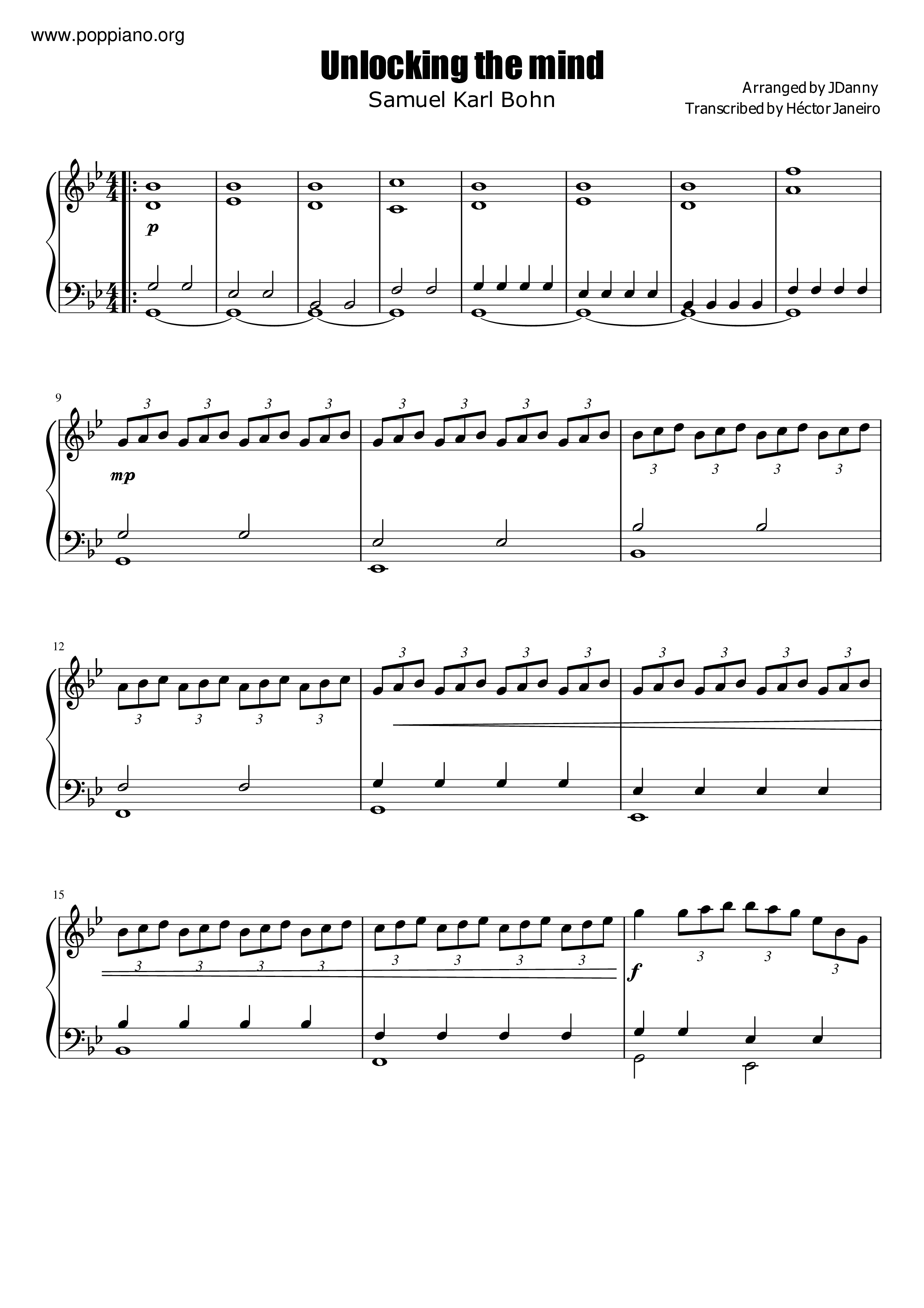 Unlocking The Mindピアノ譜