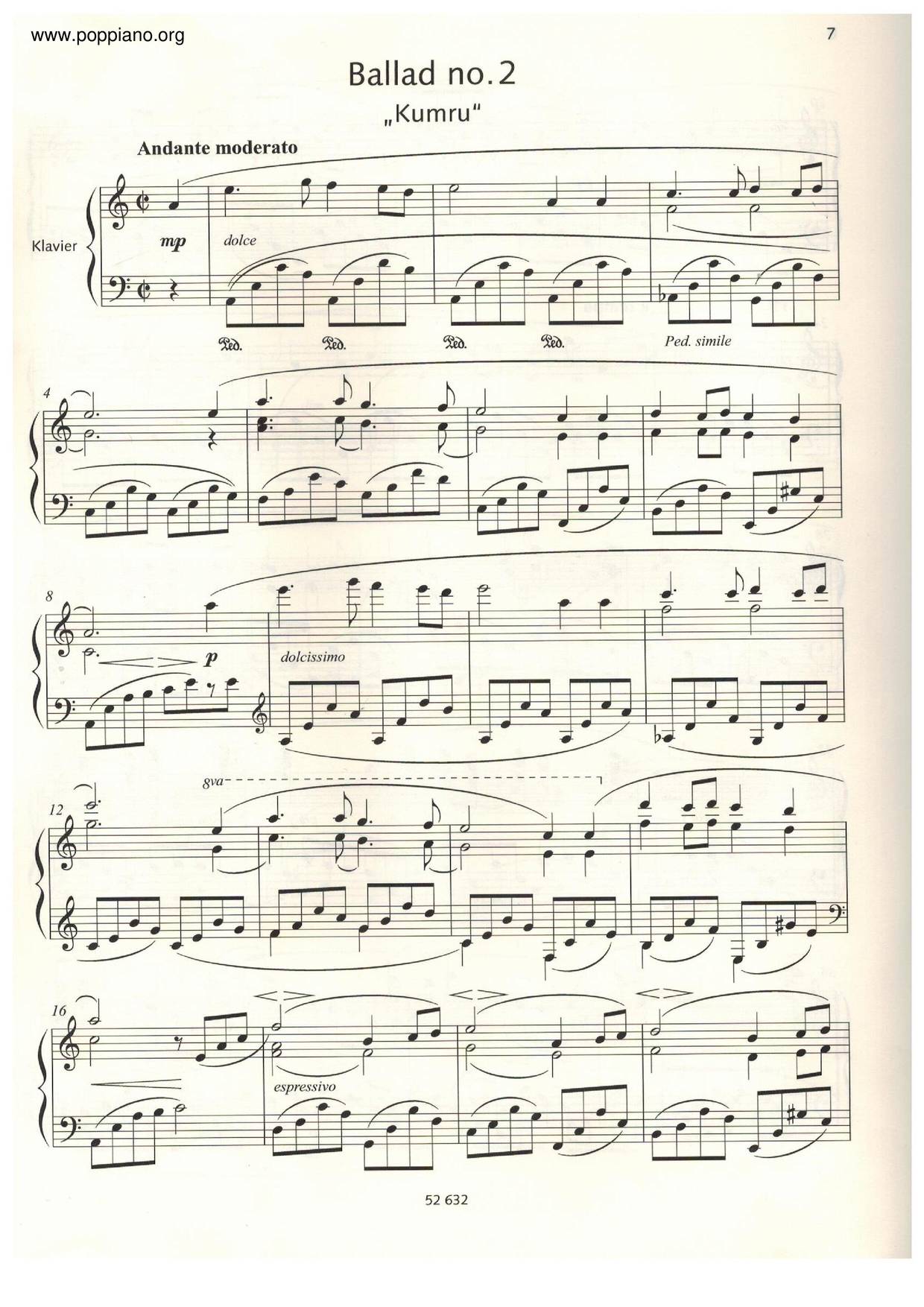 Kumru Ballad No.2ピアノ譜