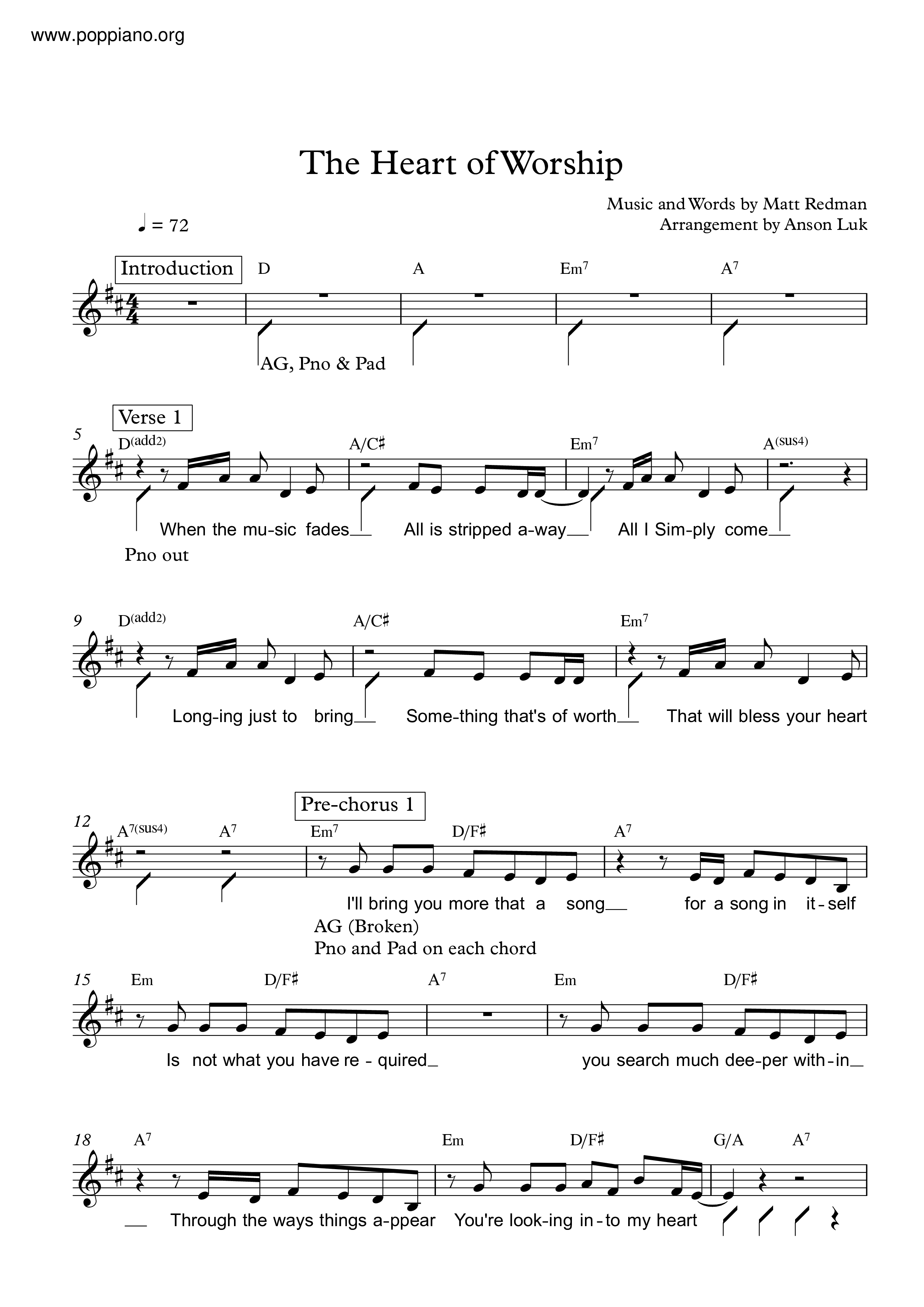 The Heart Of Worshipピアノ譜