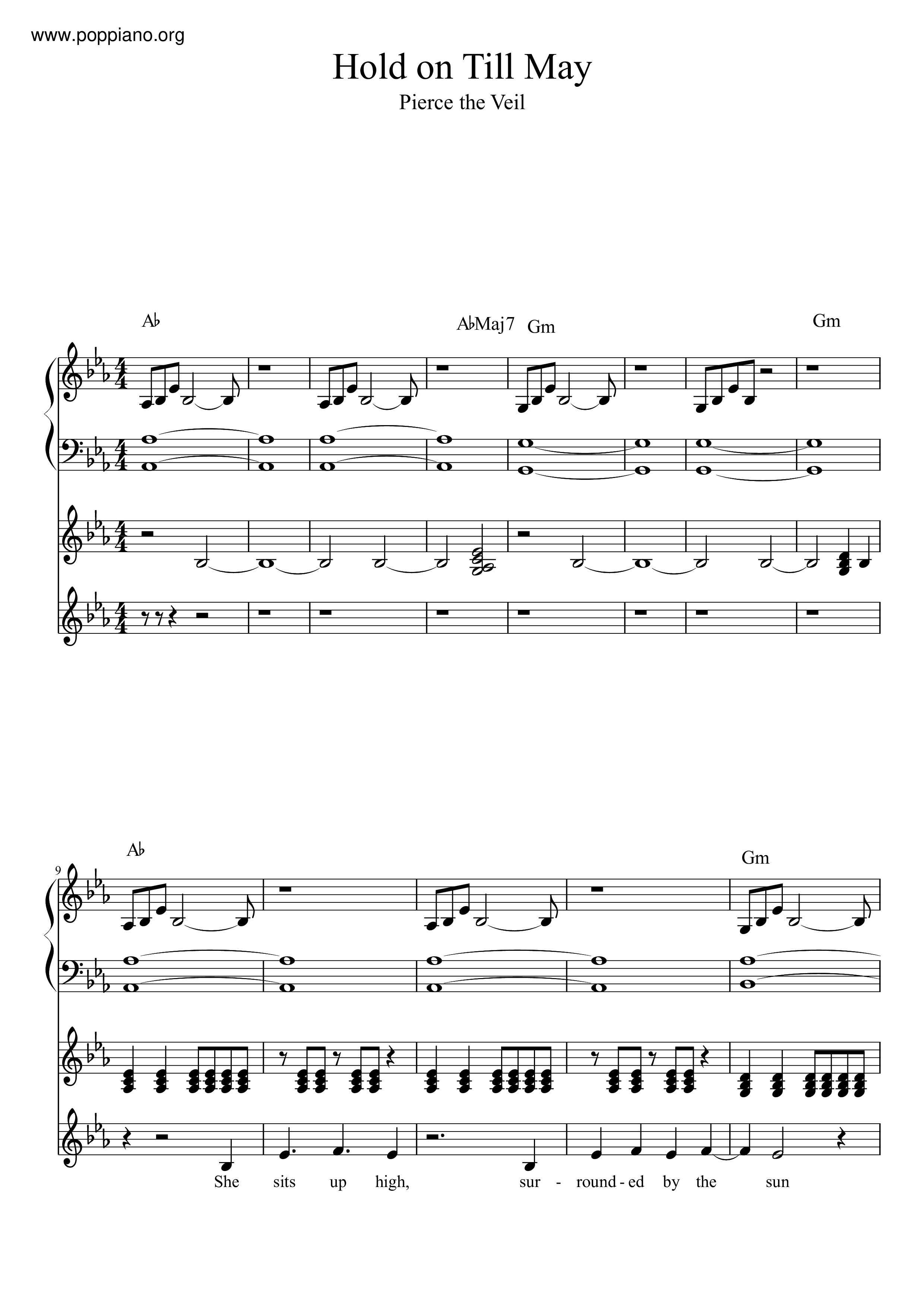 Hold On Till Mayピアノ譜