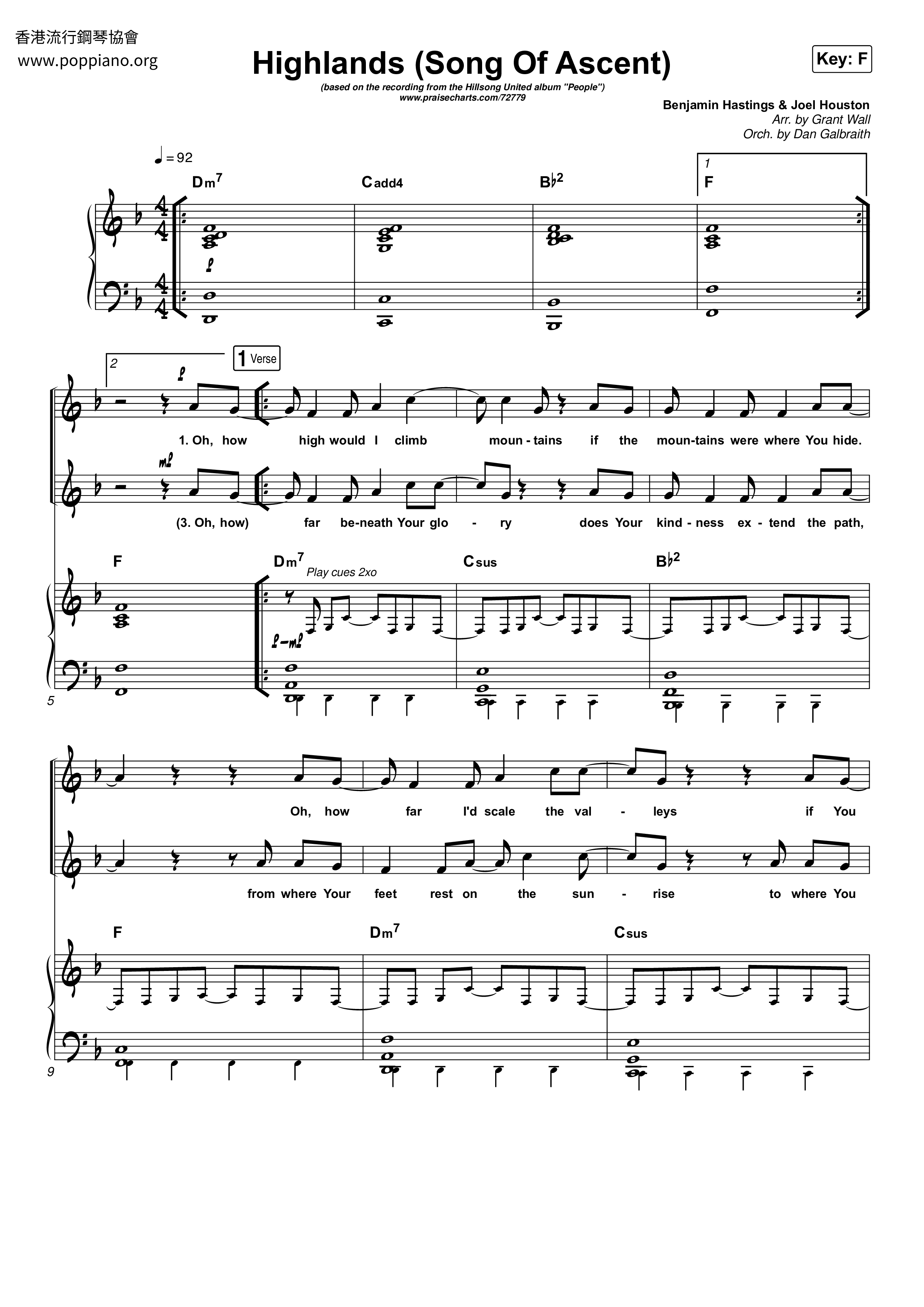 Highlands (Song Of Ascent)ピアノ譜
