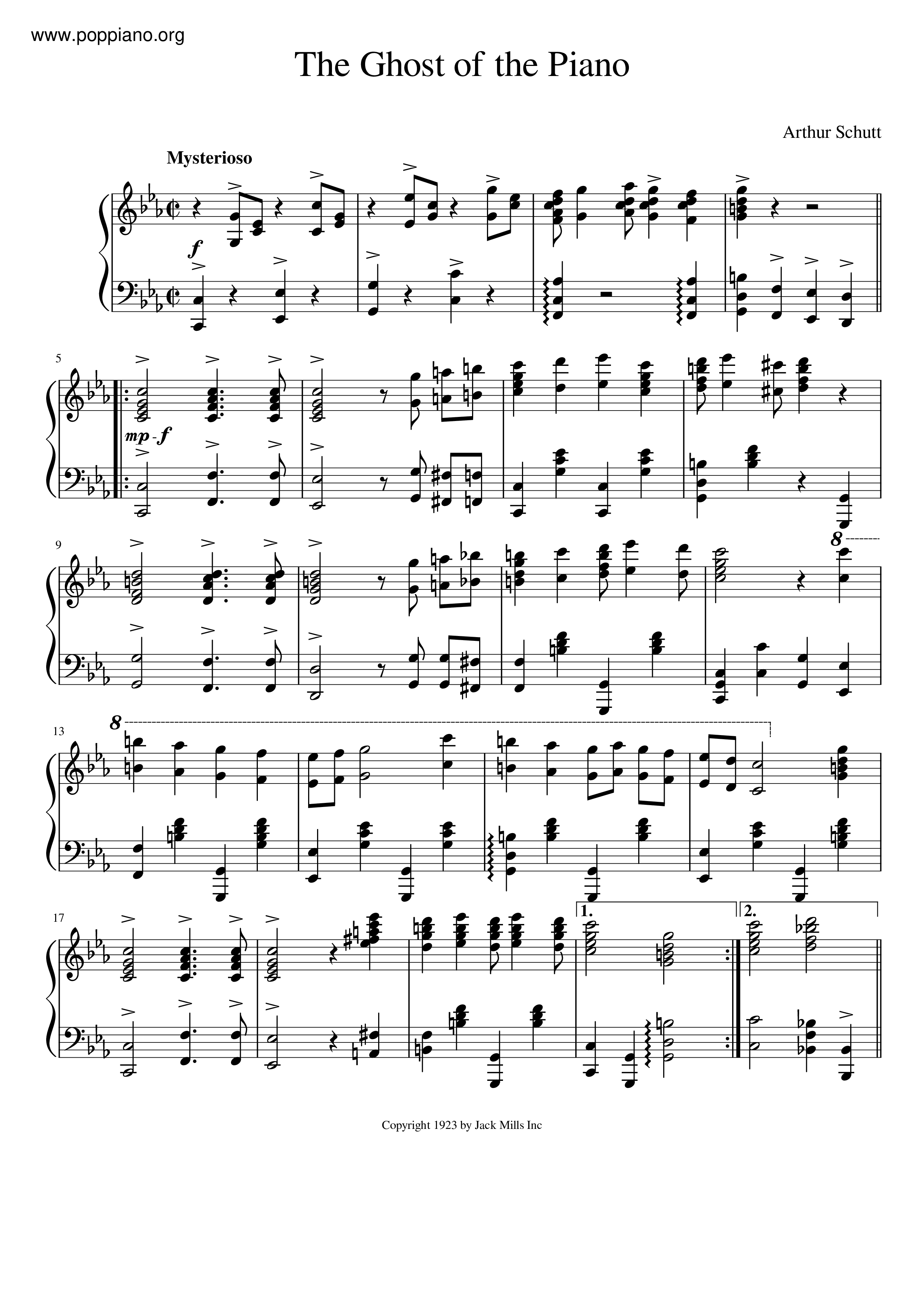 The Ghost Of The Pianoピアノ譜