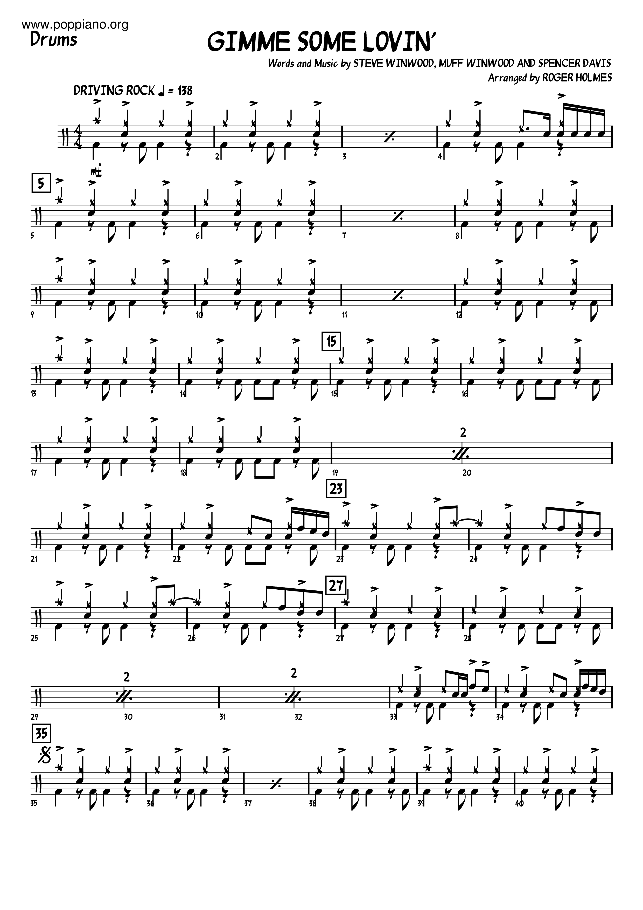 Gimme Some Lovin'ピアノ譜