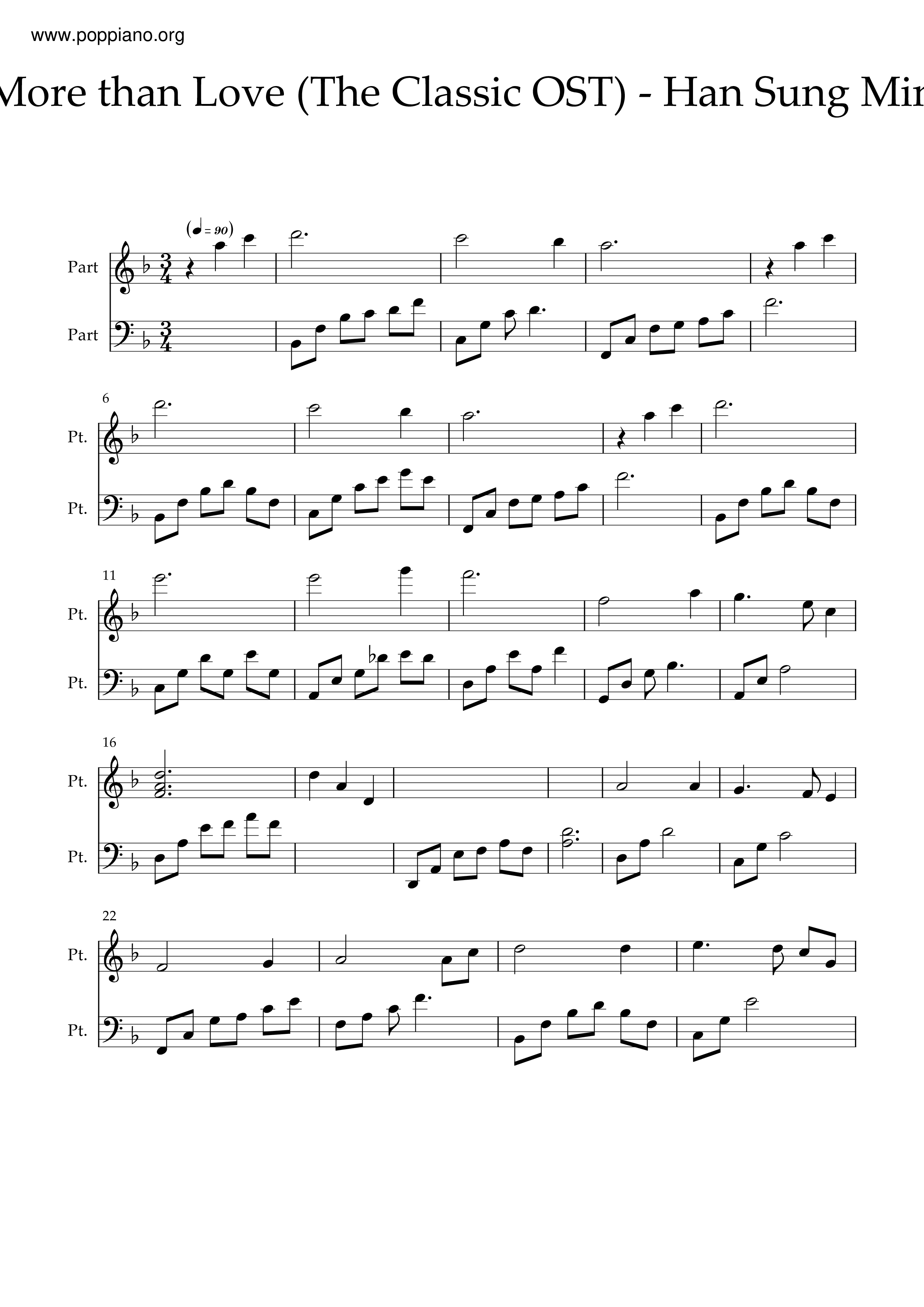 The Classic OST - More Than Loveピアノ譜