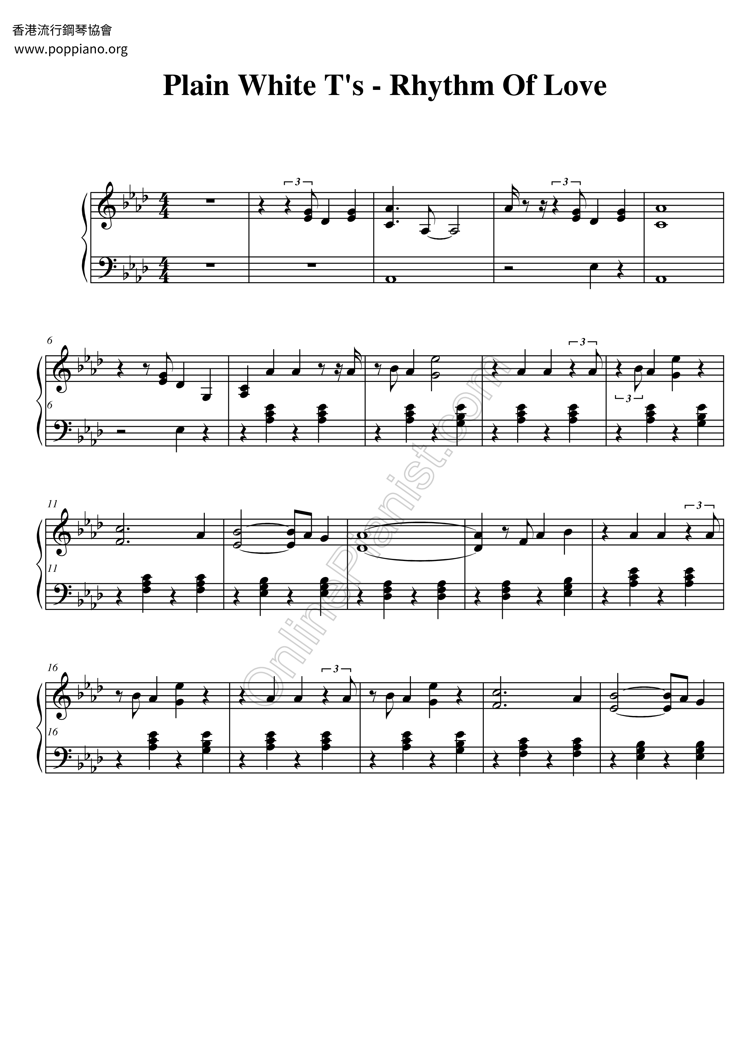 Rhythm Of Loveピアノ譜