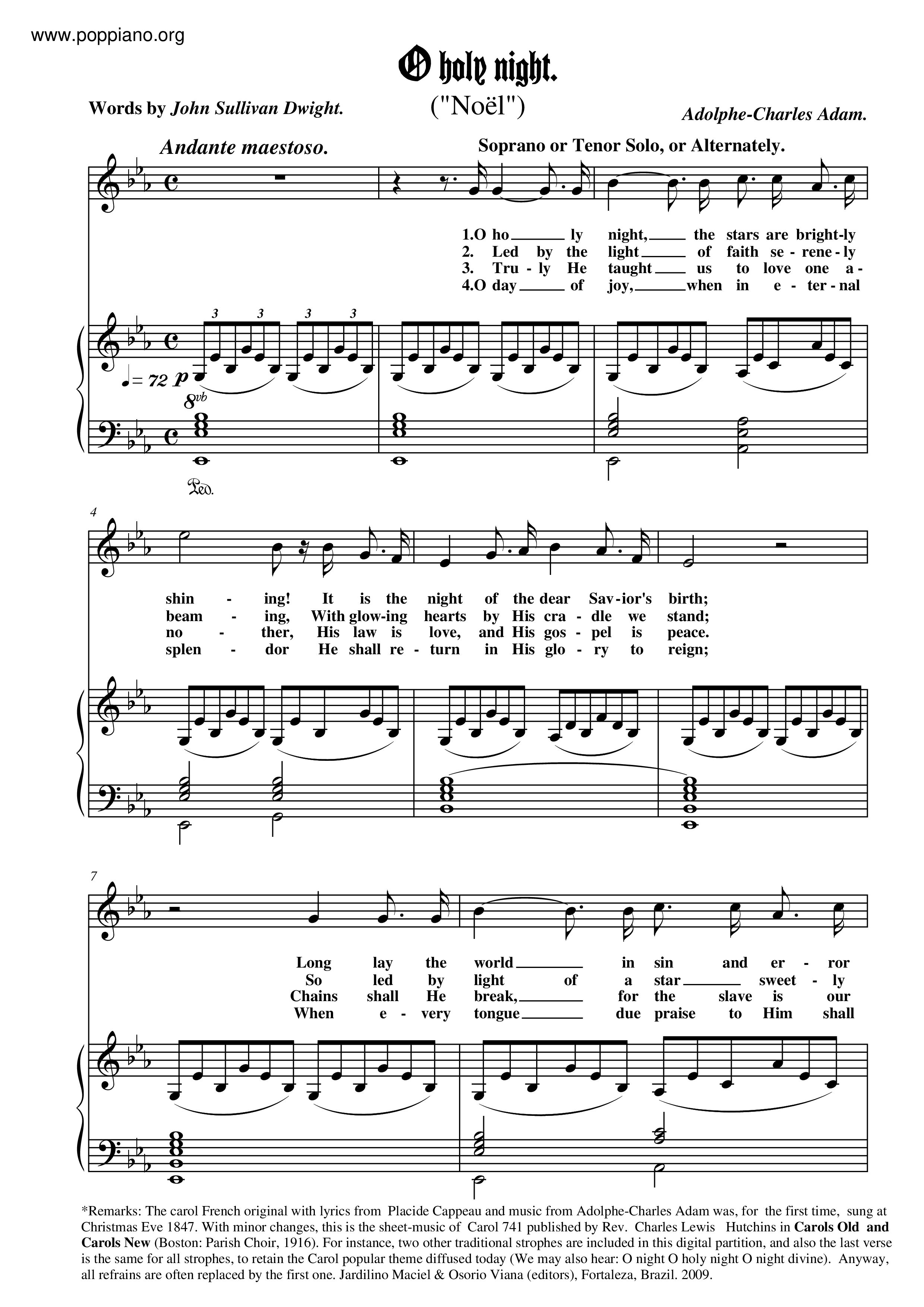 O Holy Nightピアノ譜