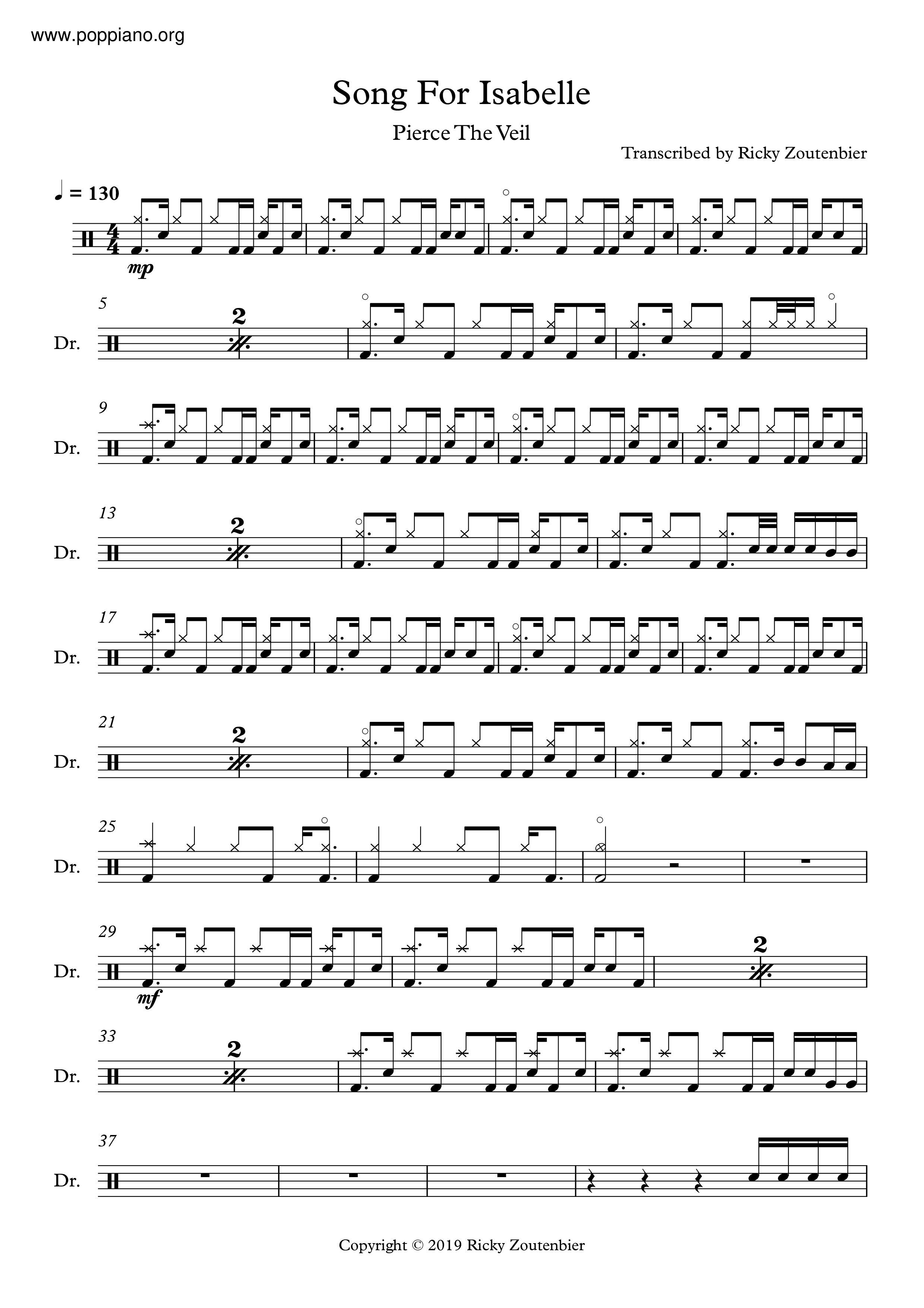 Song For Isabelleピアノ譜
