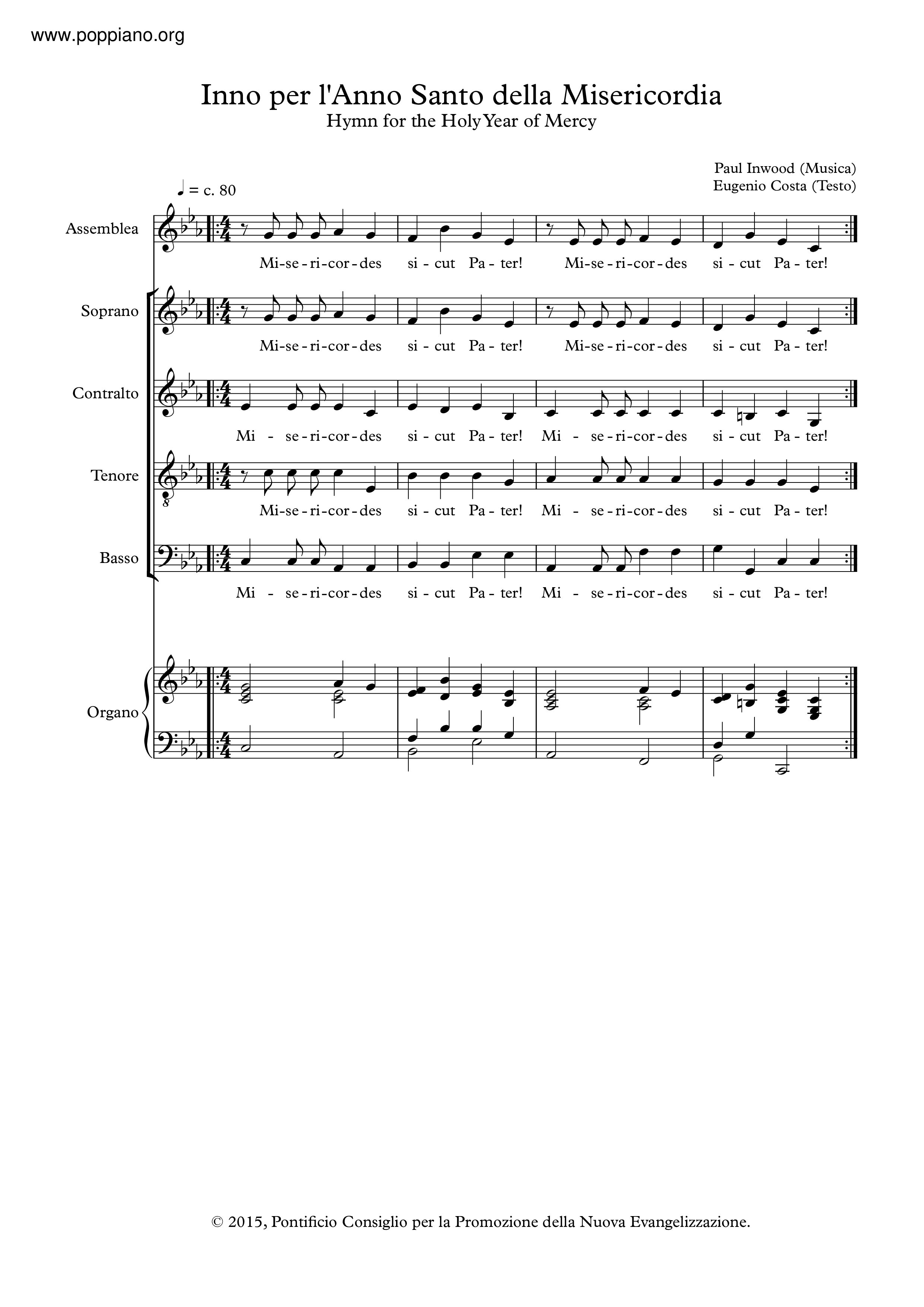 Misericordes Sicut Paterピアノ譜