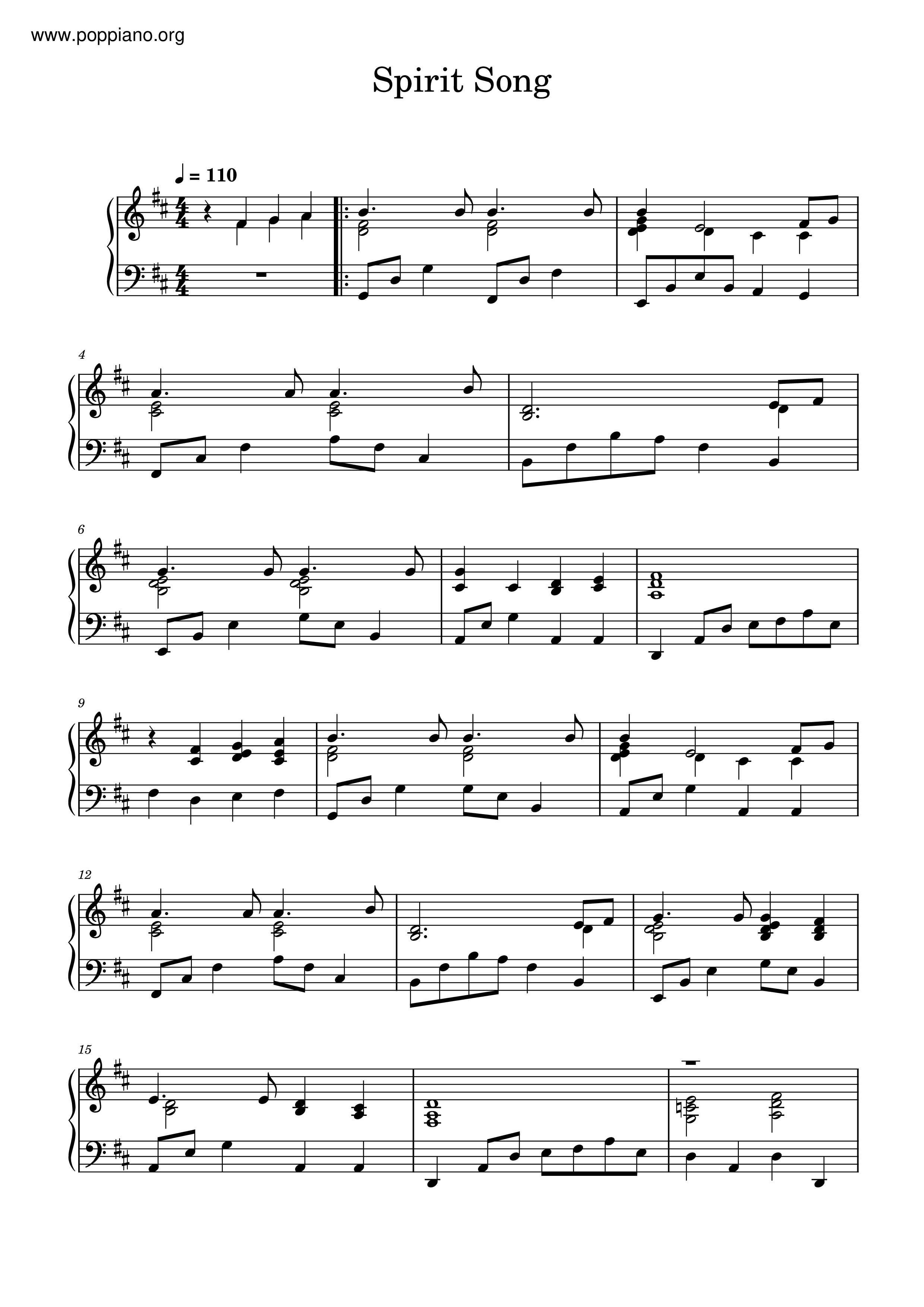 Spirit Songピアノ譜