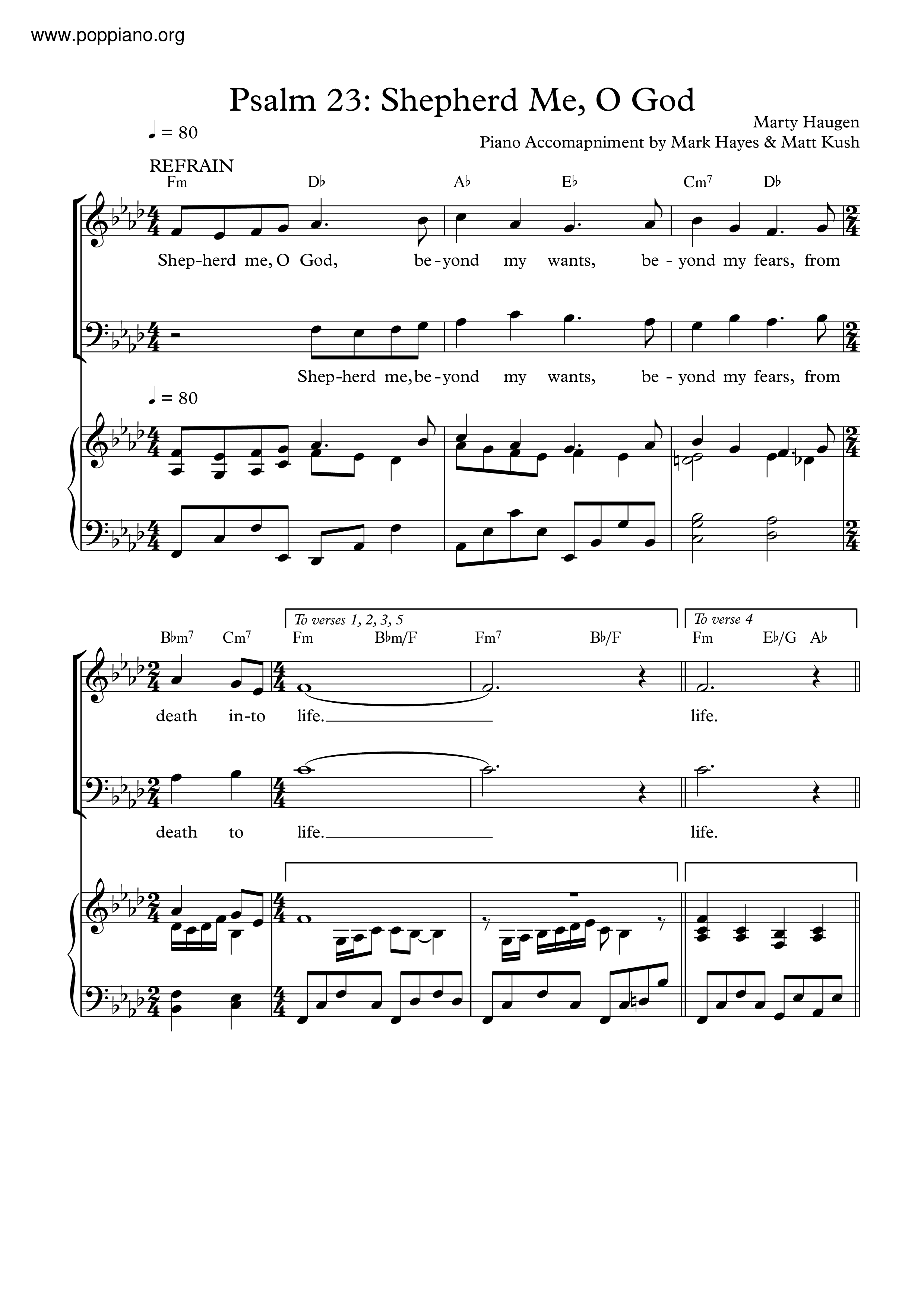 Shepherd Me, O Godピアノ譜