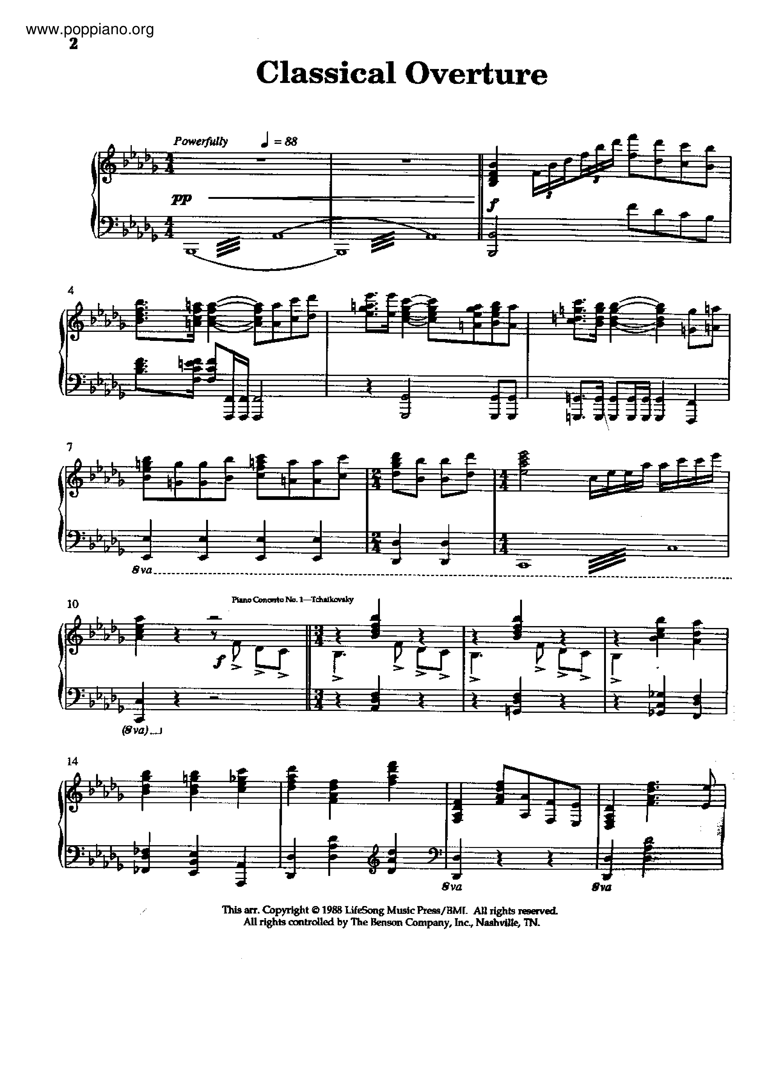 Classical Overtureピアノ譜