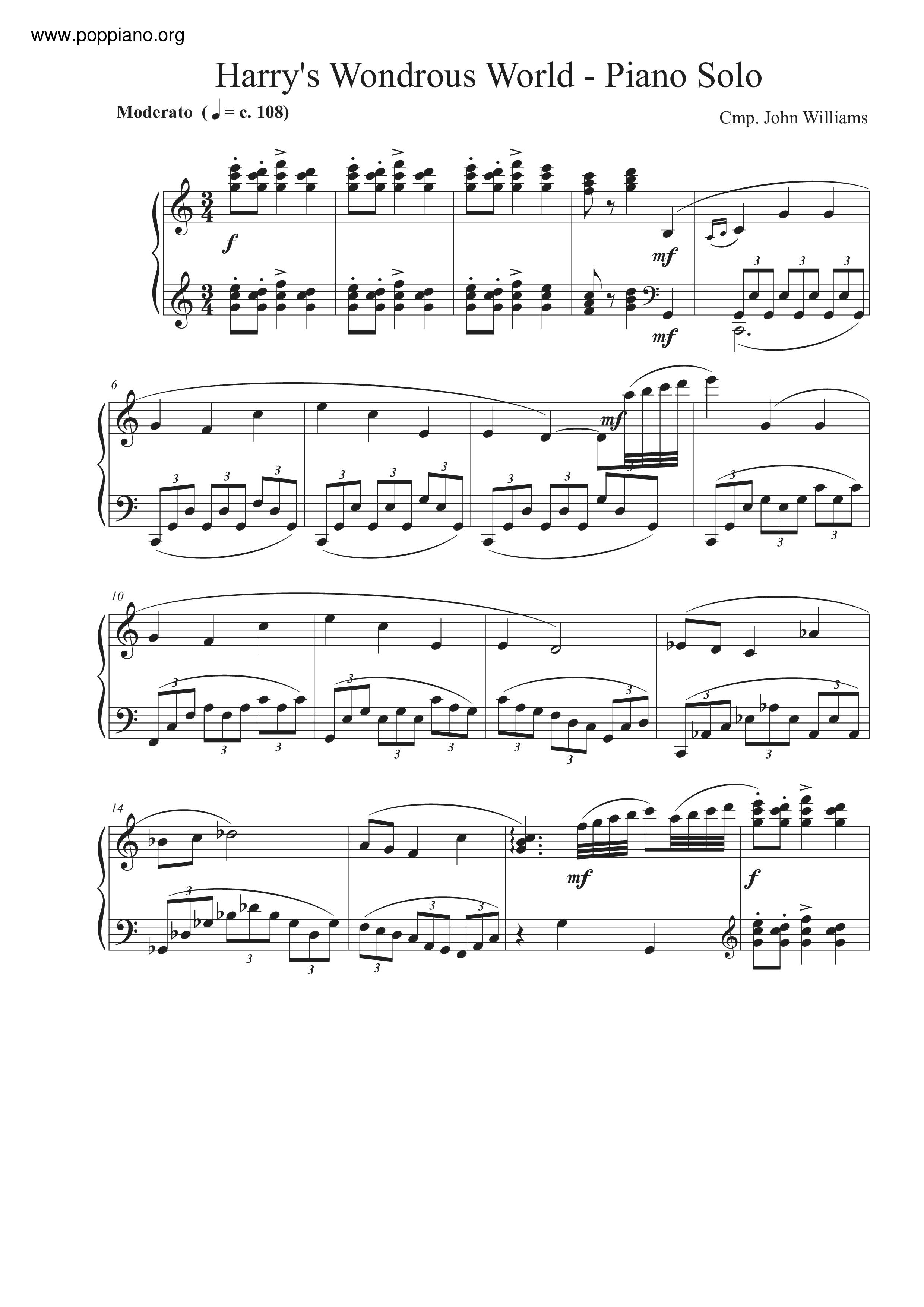 Harry Potter - Harry's Wondrous Worldピアノ譜
