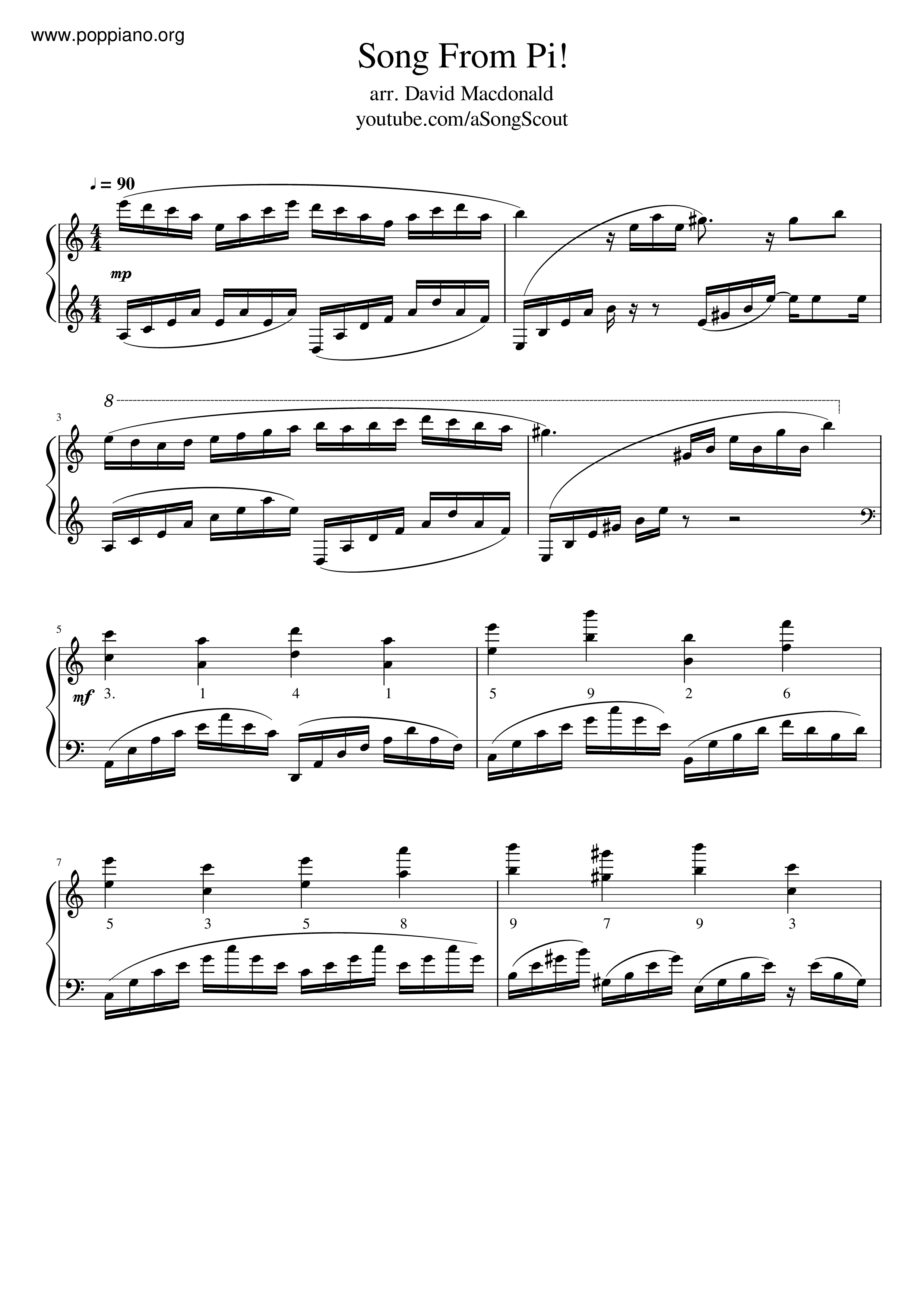Song From Pi!ピアノ譜