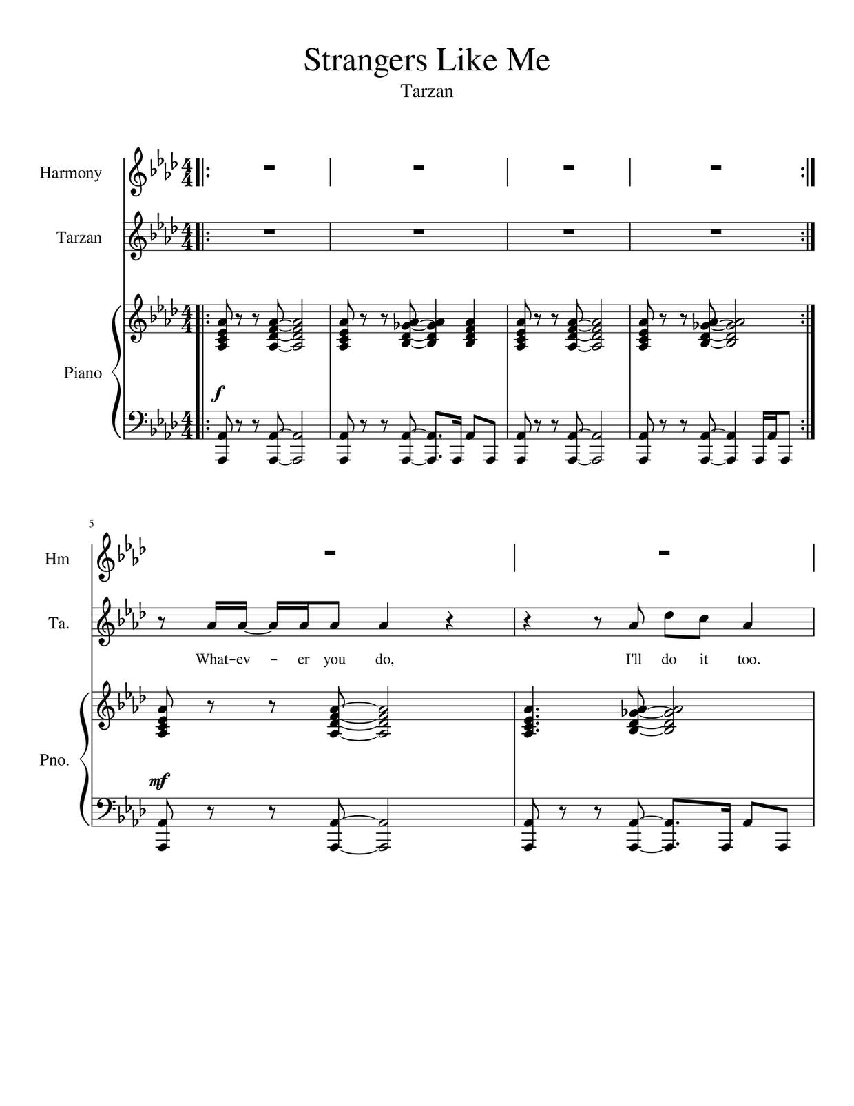 Strangers Like Me - From "Tarzan"ピアノ譜
