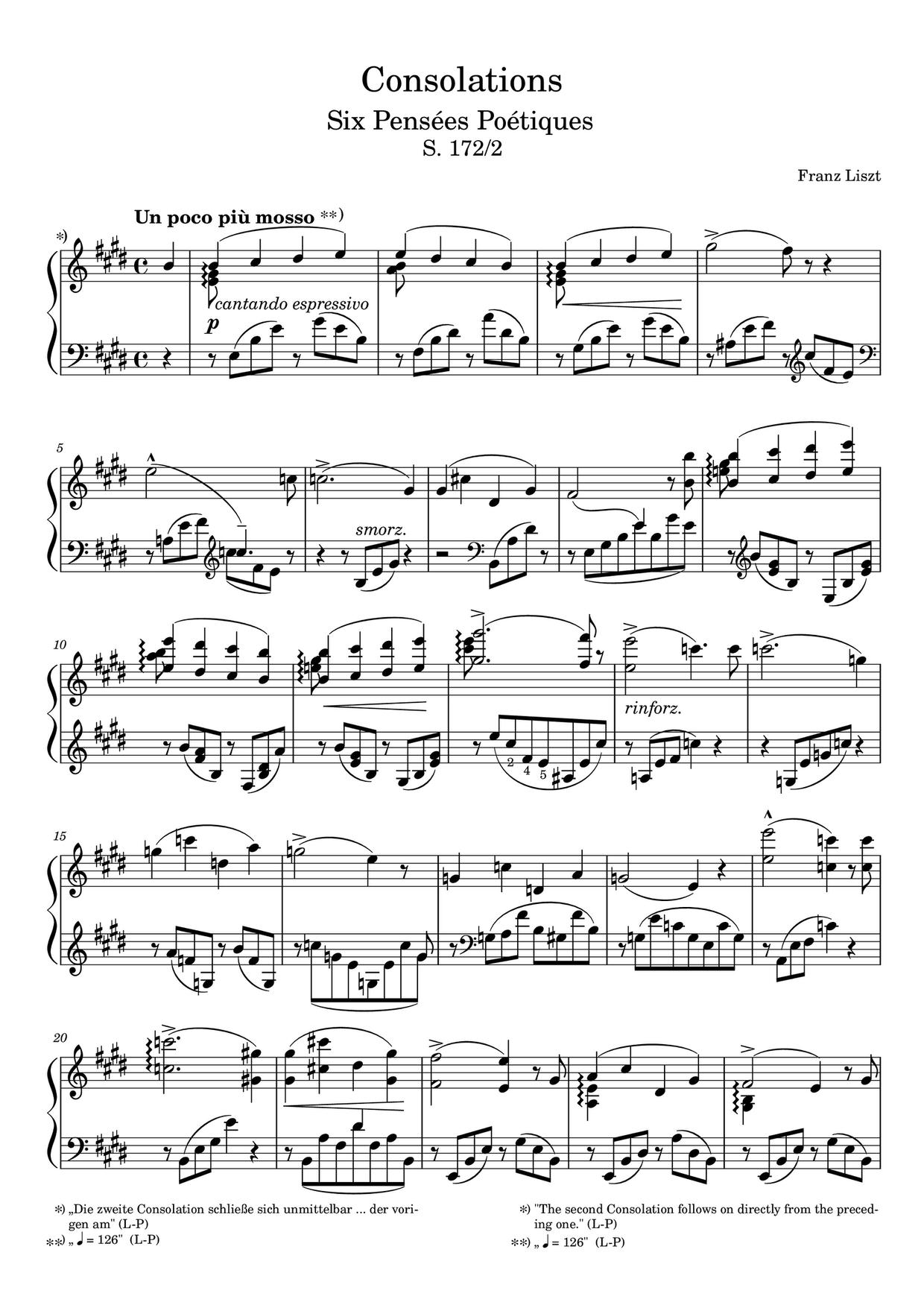 ★Franz Liszt Consolations, S172/R12 No. 2. Un poco piu mosso ピアノ譜pdf 香港ポップピアノ協会 無料PDF楽譜