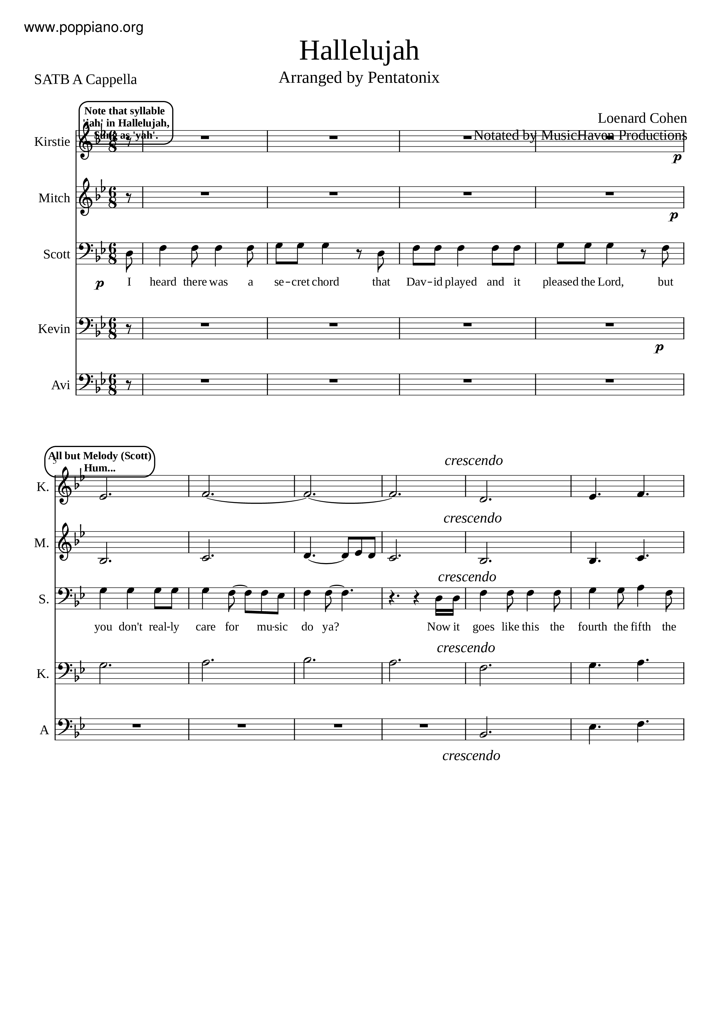 Hallelujahピアノ譜