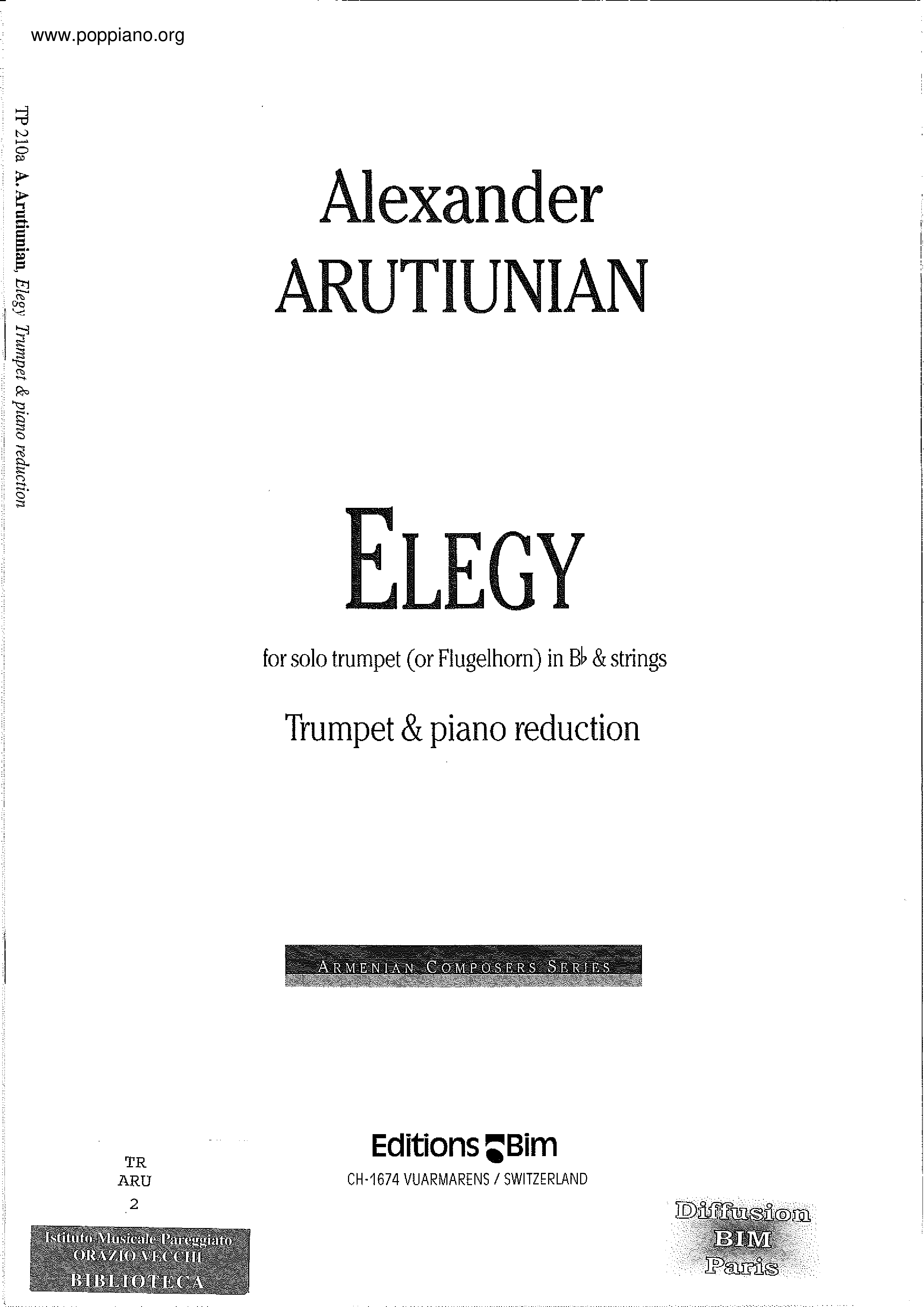 Elegy For Trumpet And Pianoピアノ譜