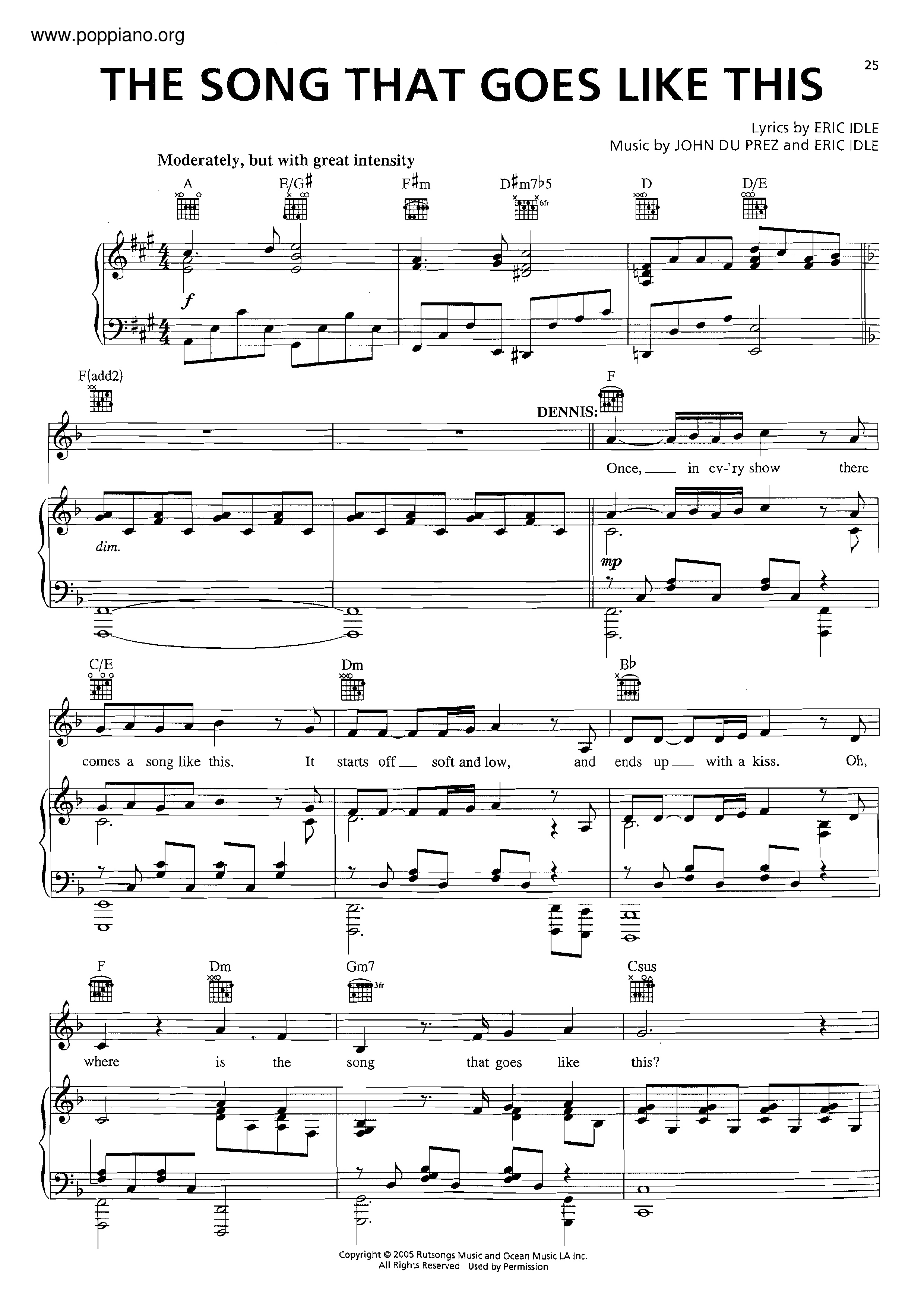 The Song That Goes Like Thisピアノ譜