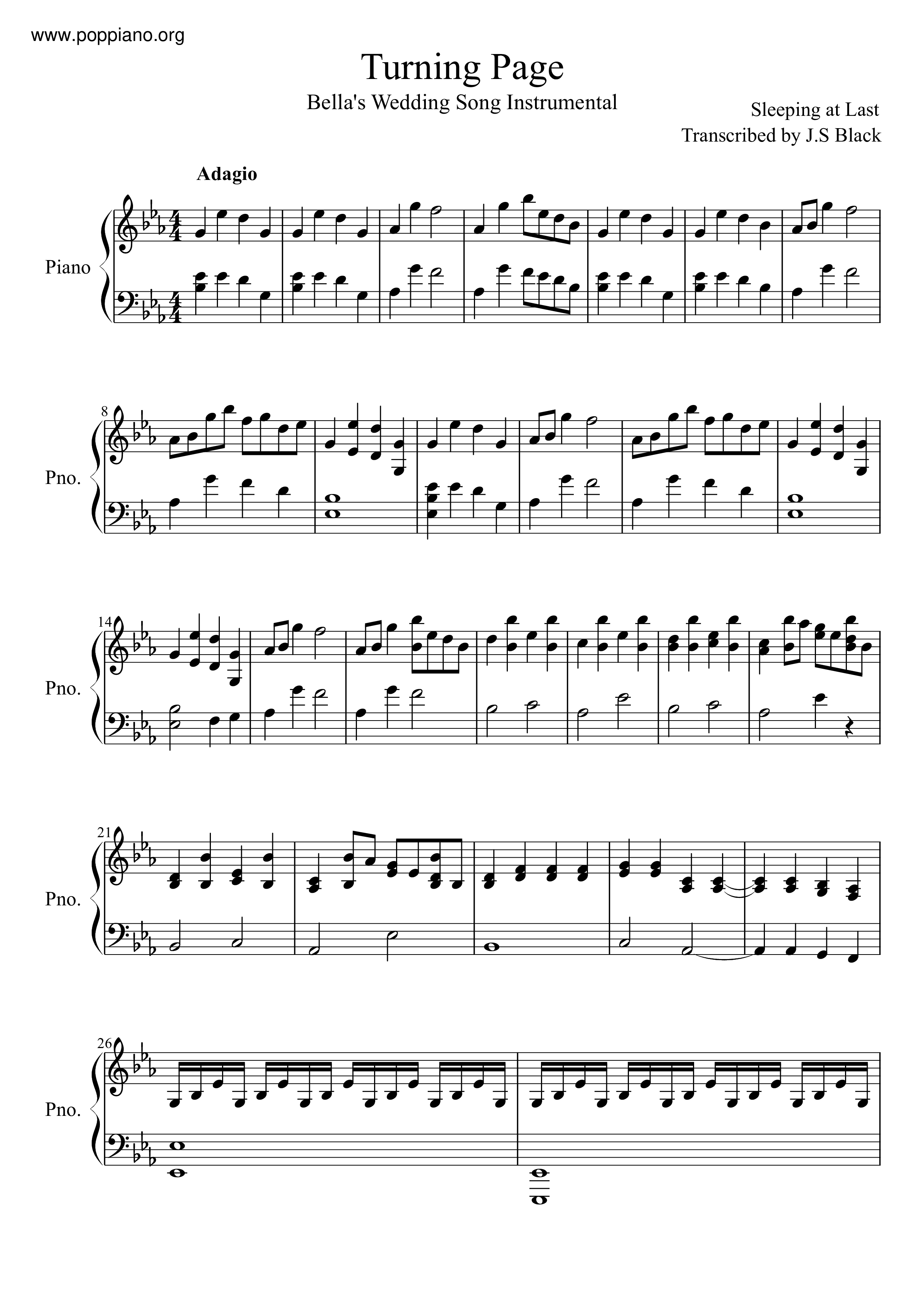 Turning Pageピアノ譜