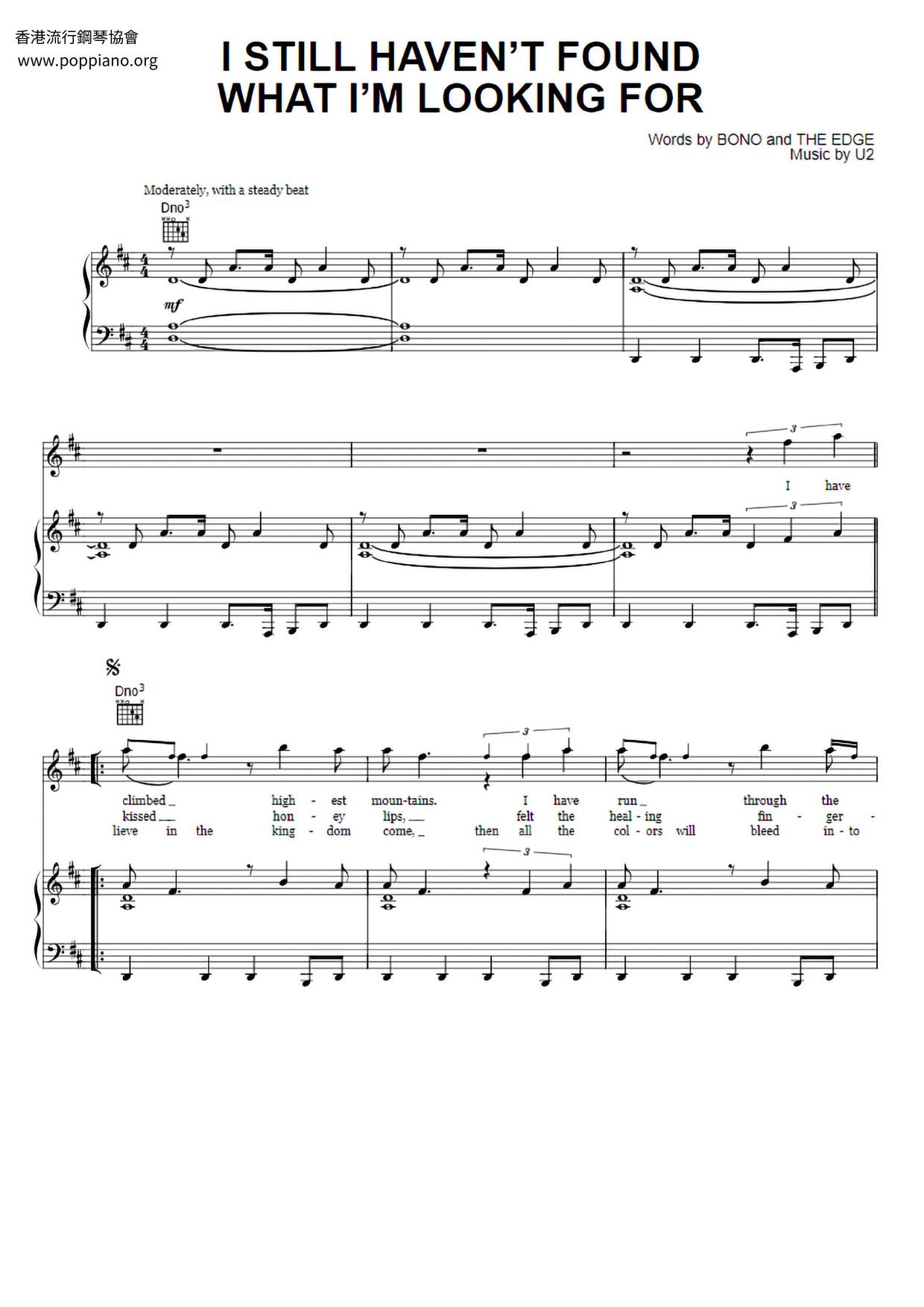  u2 i still haven t found what i m looking for pdf 