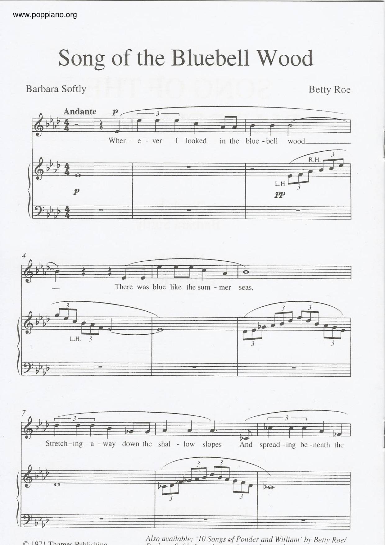Song Of The Bluebell Woodピアノ譜