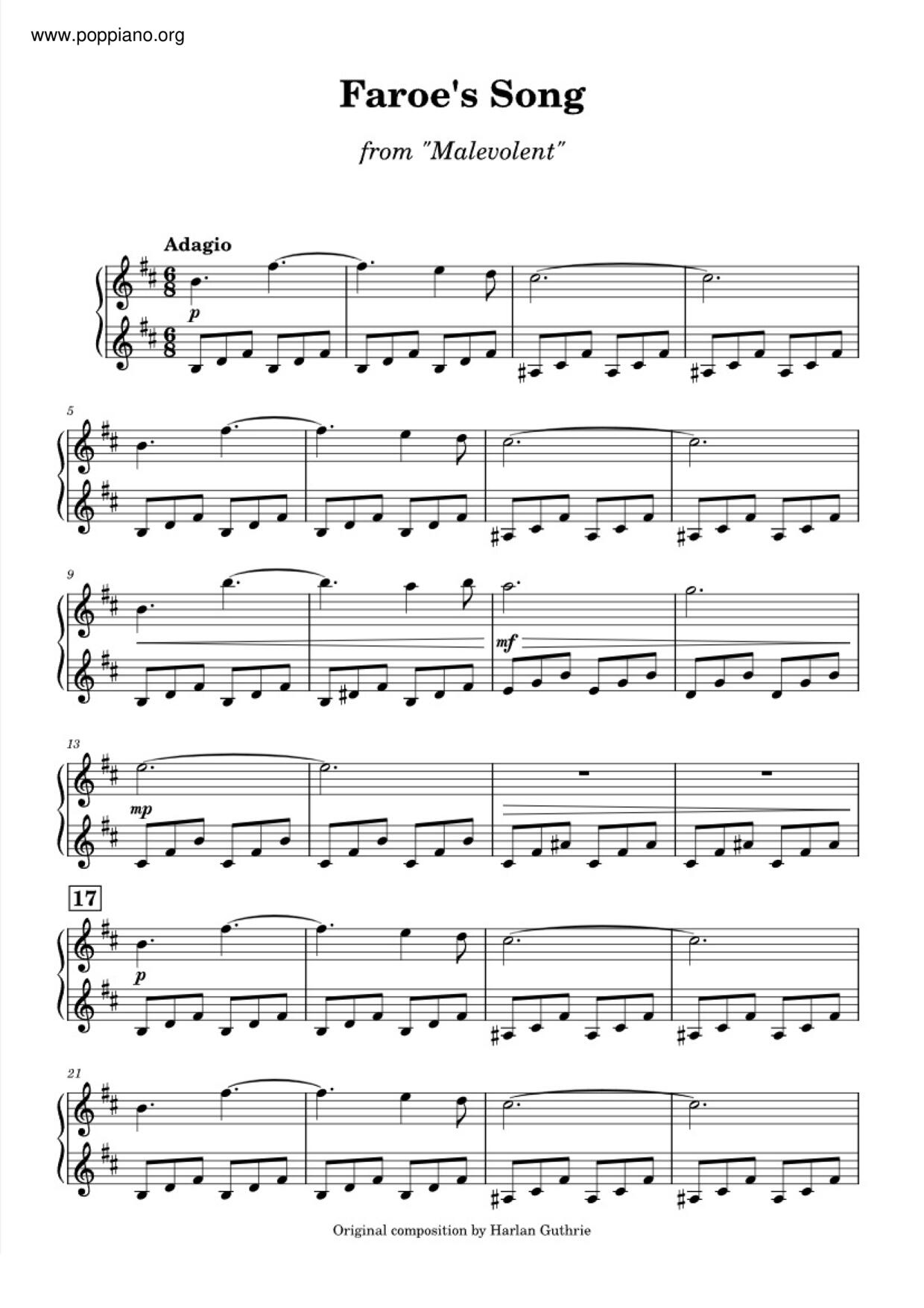Faroe's Songピアノ譜