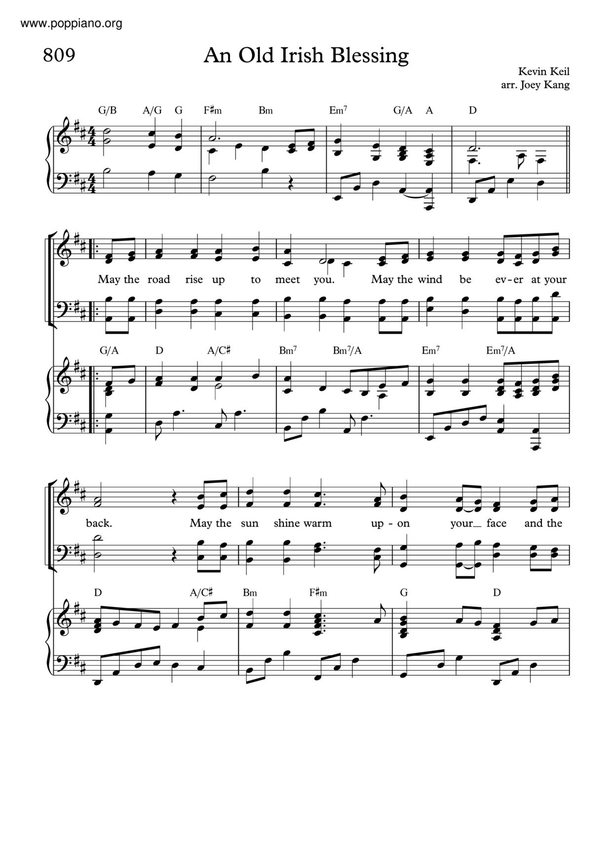 Old Irish Blessingピアノ譜