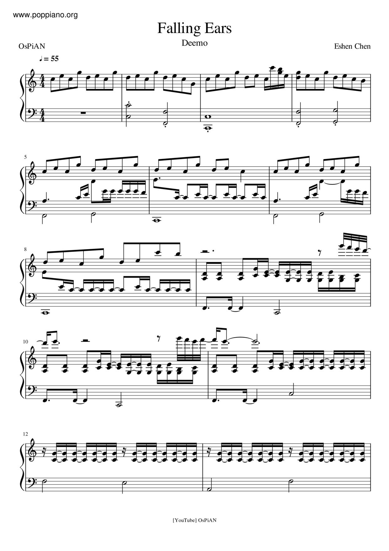 Deemo - Falling Earsピアノ譜