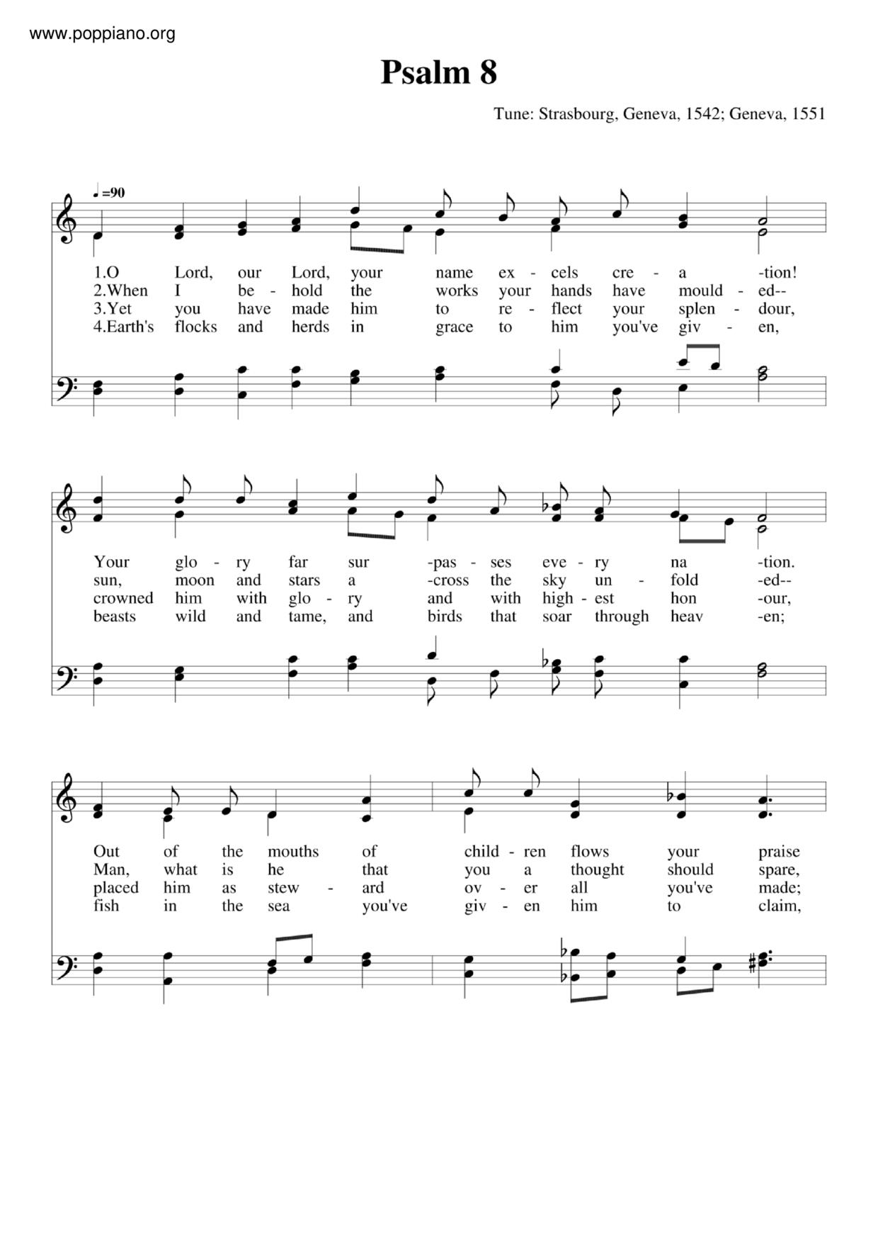 Psalm 8ピアノ譜