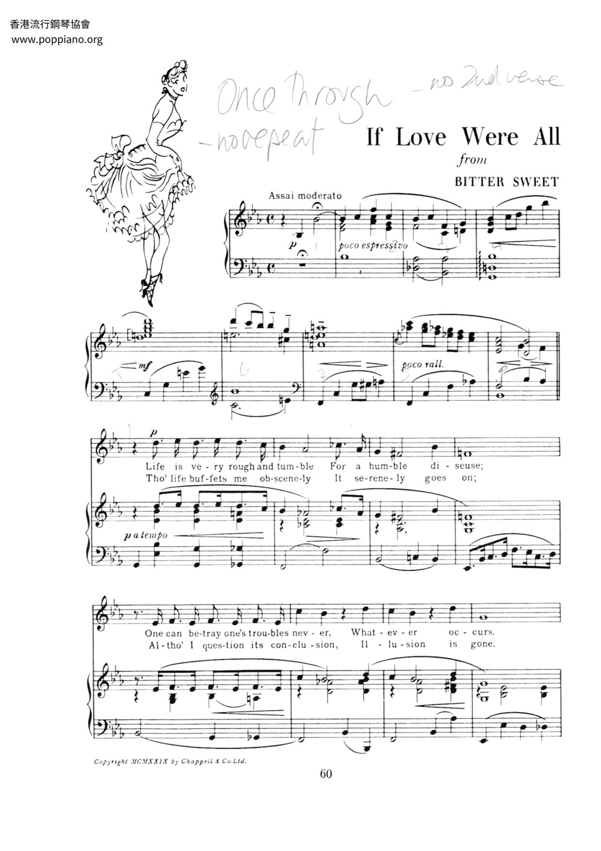 If Love Were Allピアノ譜