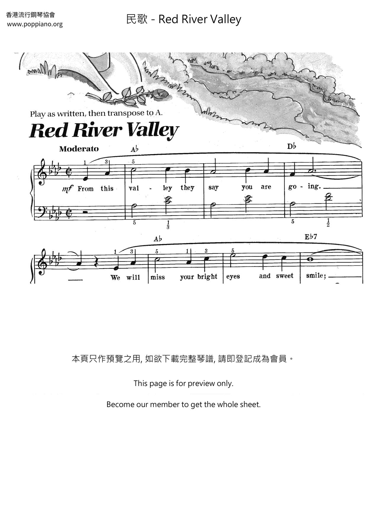 Red River Valleyピアノ譜
