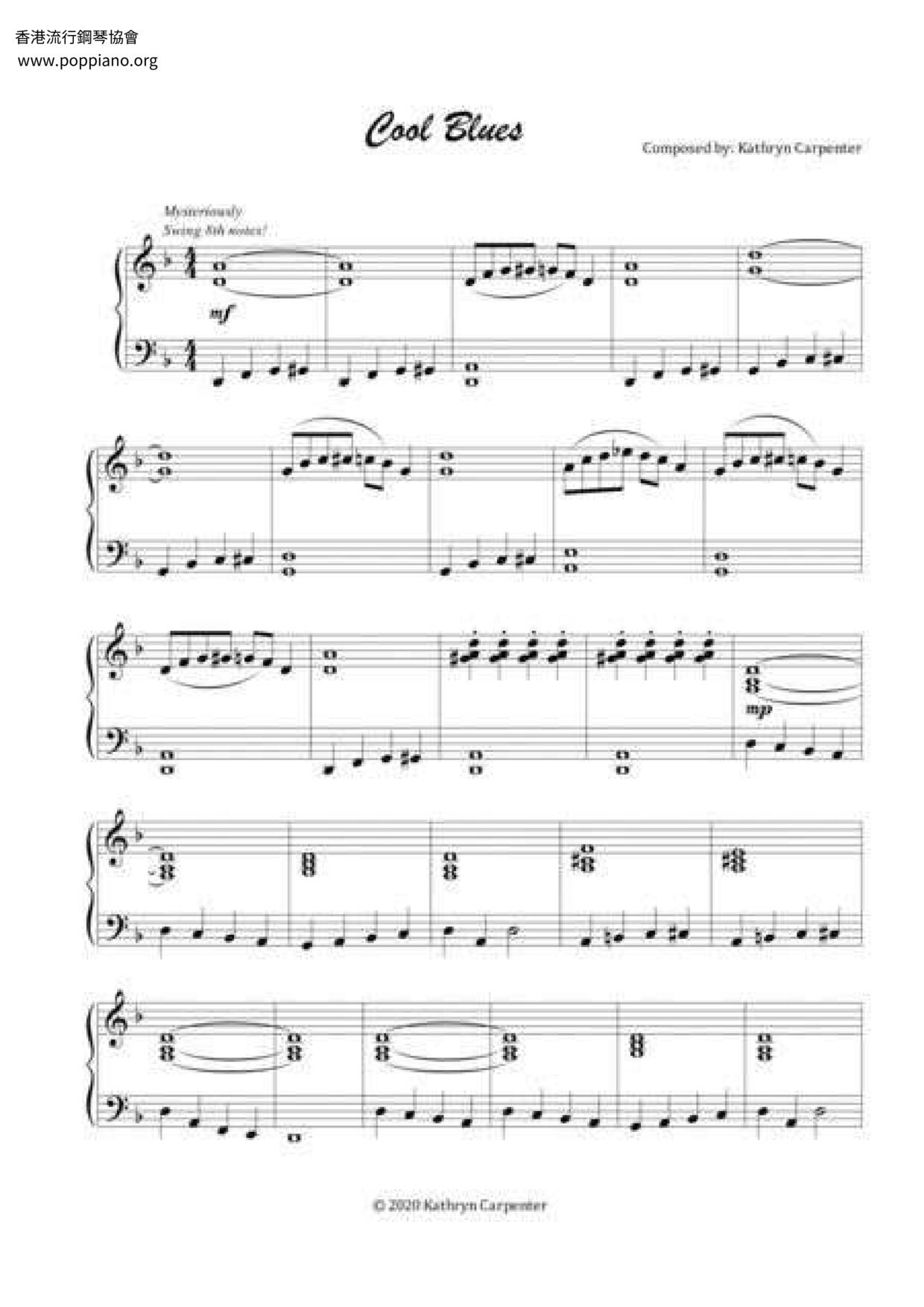 Cool Blues - Kathryn Carpenterピアノ譜