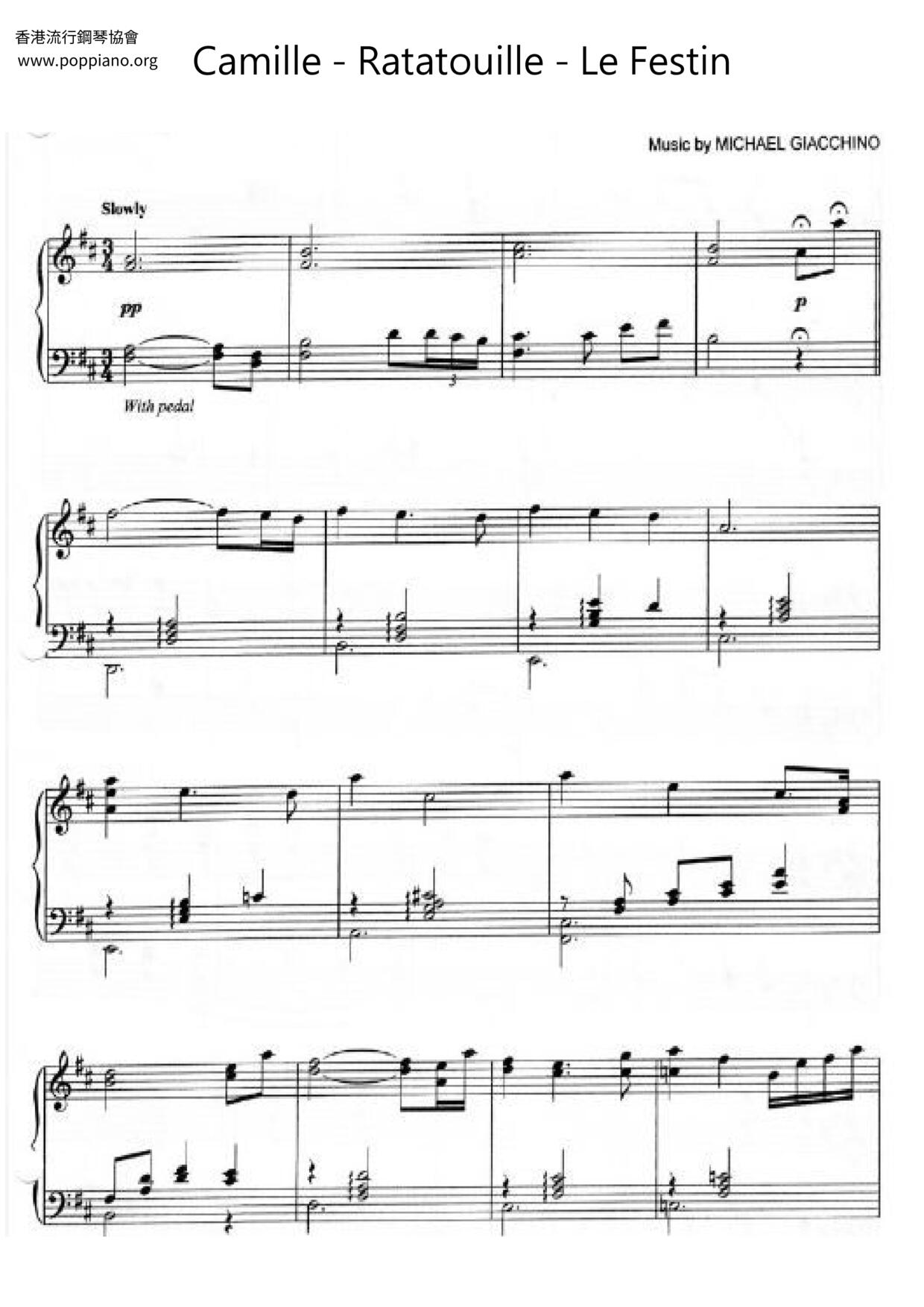 Ratatouille - Le Festinピアノ譜