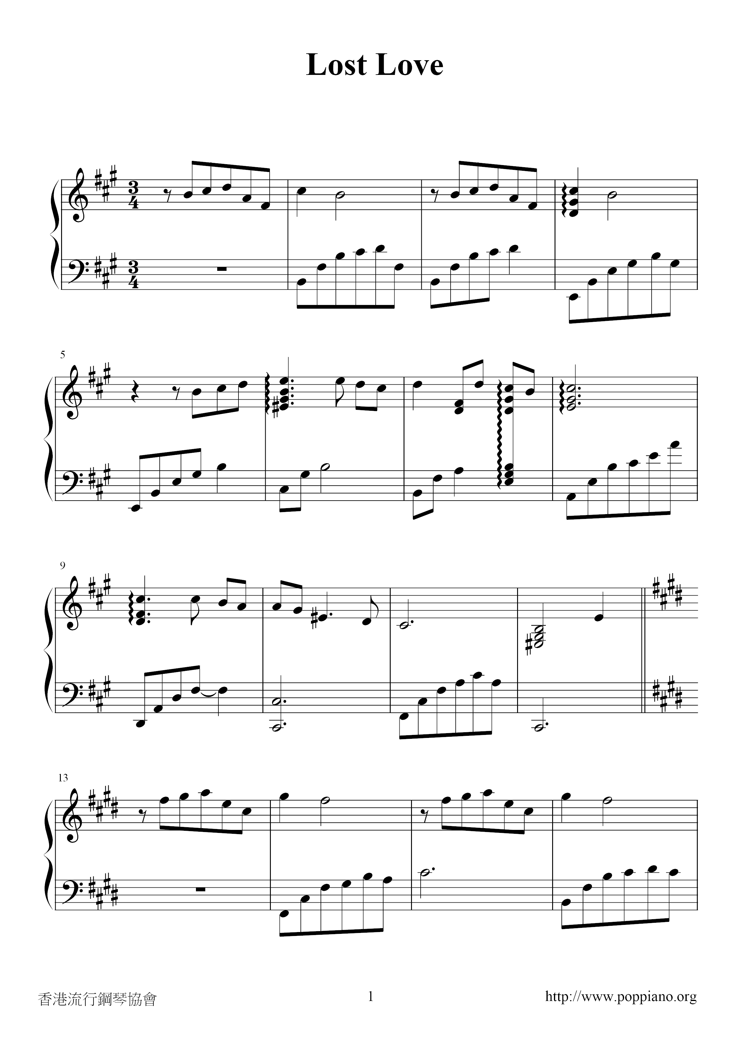 UnknownLost Love Sheet Music pdf, Free Score Download ★