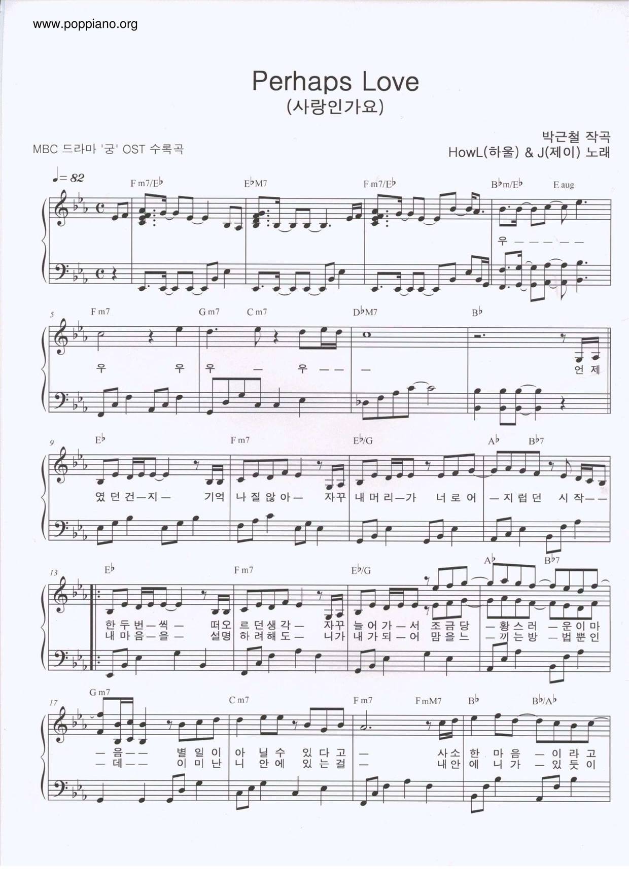 Eric Nam, CHEEZEYour BGM Perhaps Love Sheet Music pdf, 악보 Free