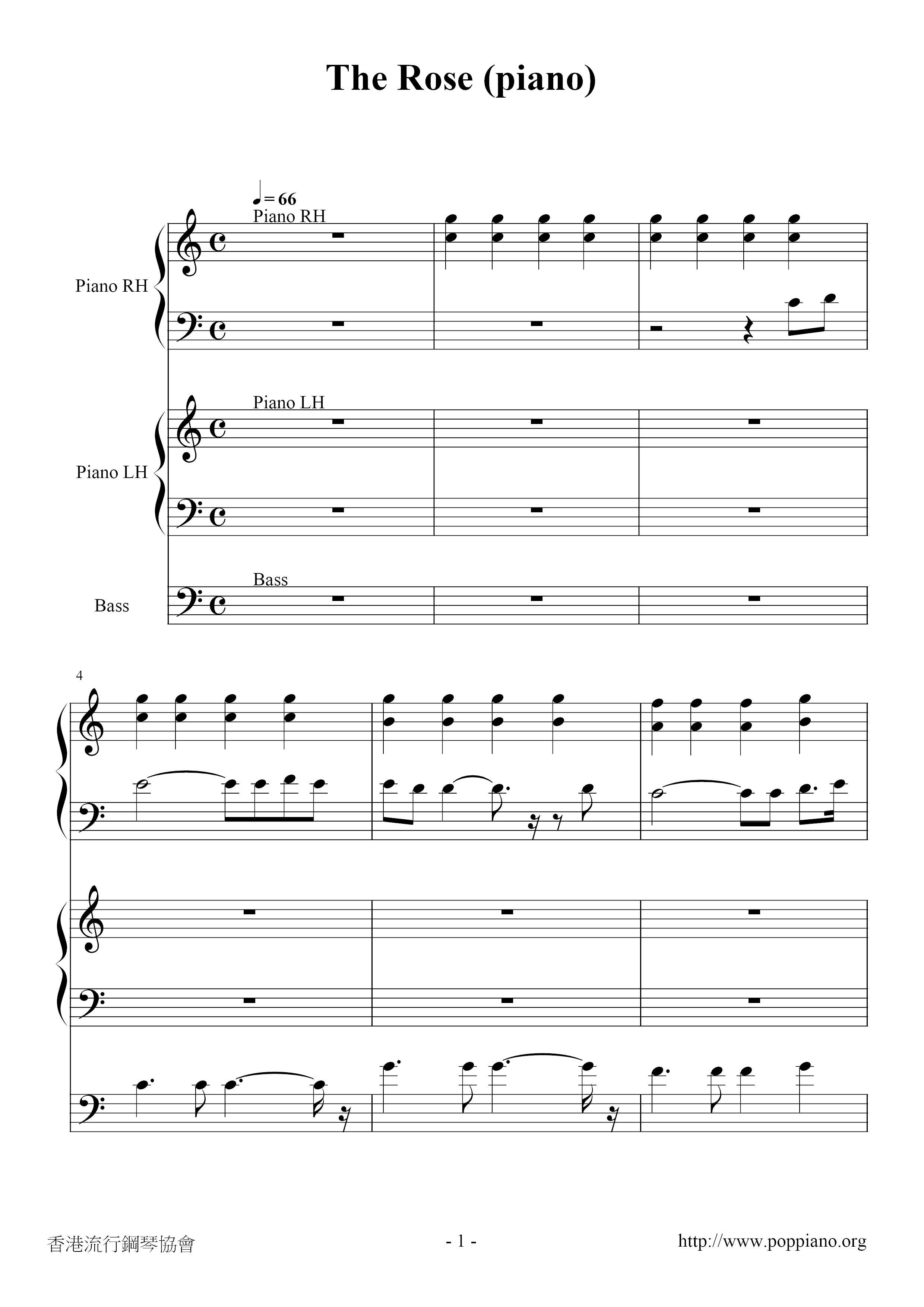 Bette Midler The Rose Sheet Music Pdf Free Score Download