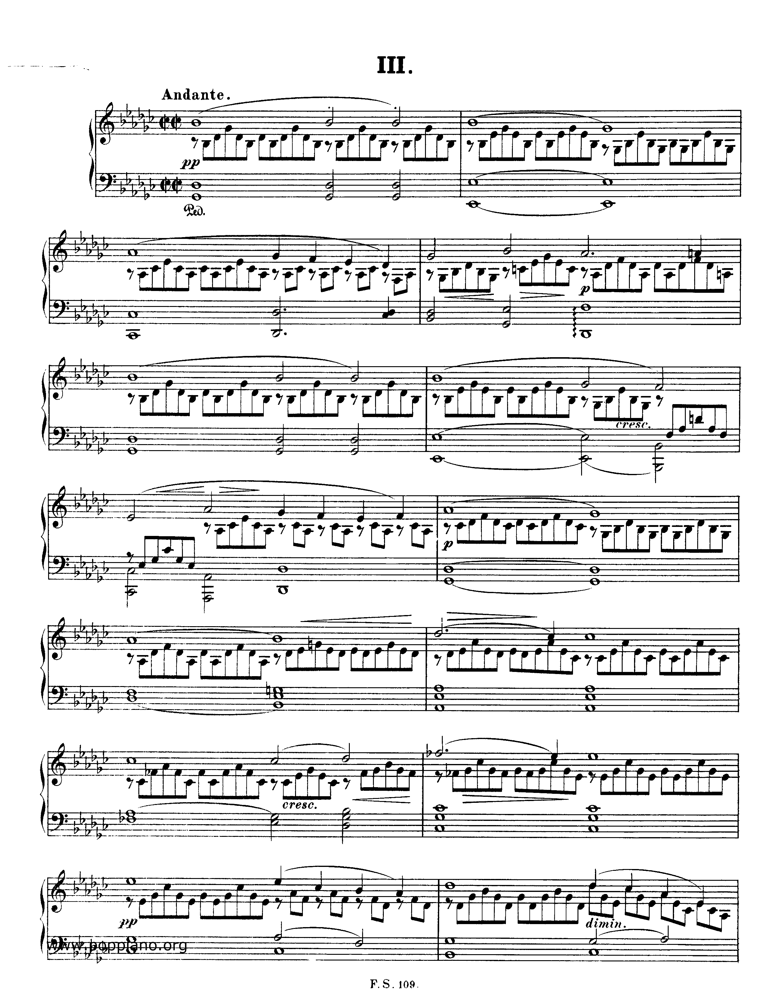 SchubertImpromptu Op.90 No. 3 Sheet Music pdf, Free Score Download ★