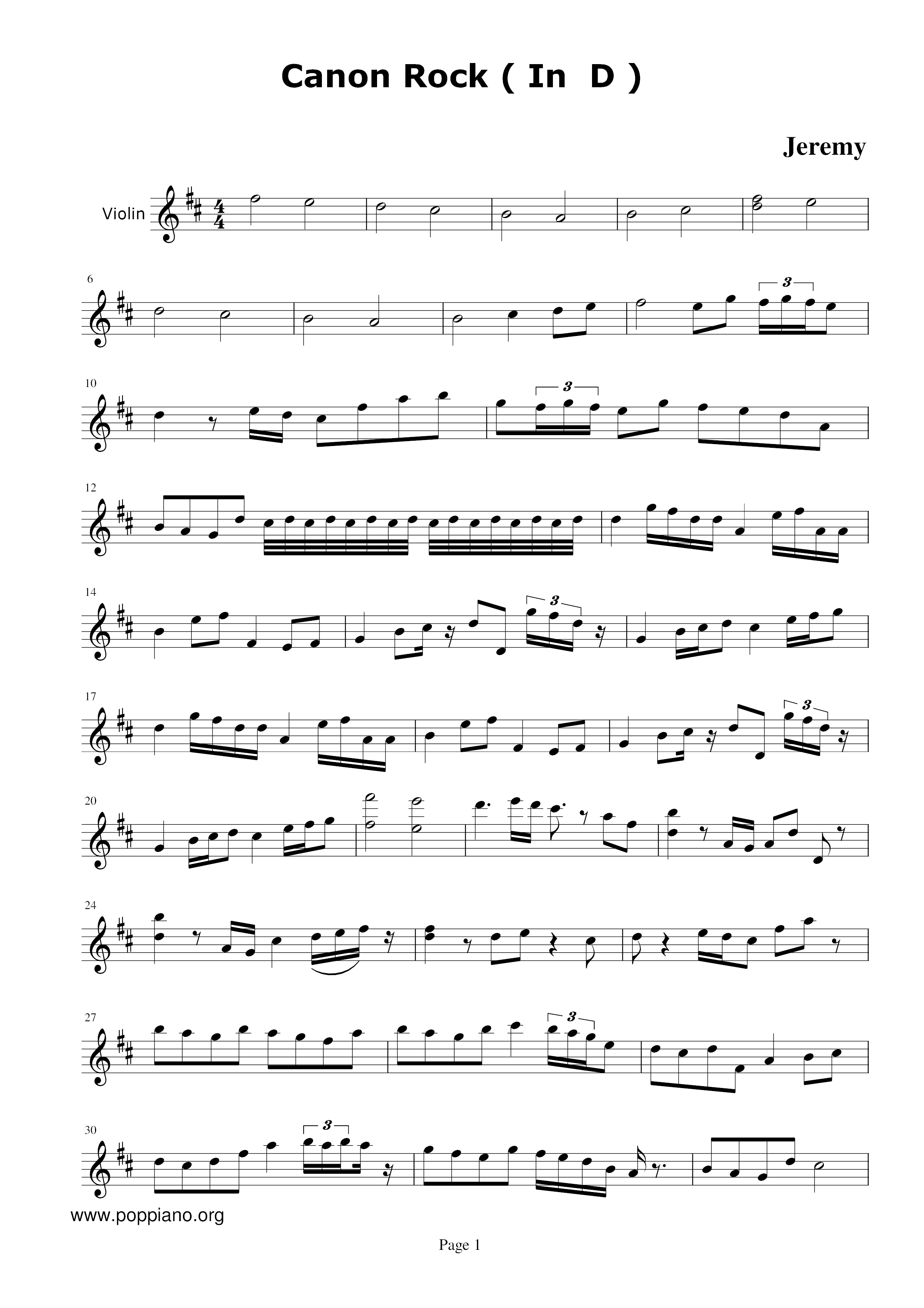 Canon Rock In D Sheet Music Piano Score Free Pdf Download Hk Pop Piano Academy