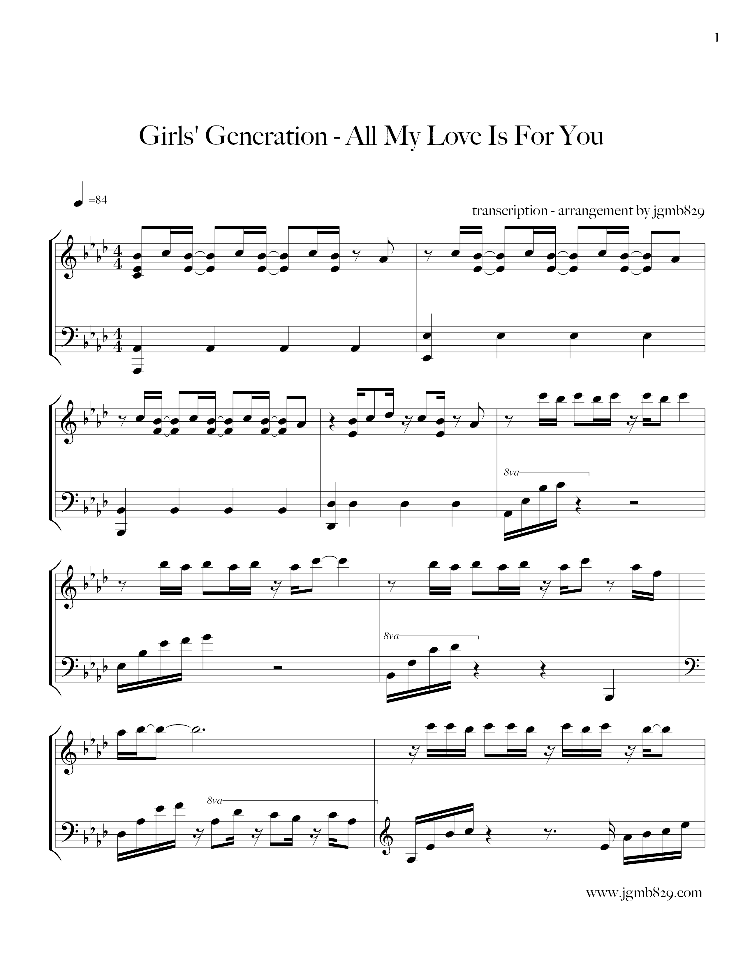 少女时代 All My Love Is For You 琴谱 五线谱pdf 香港流行钢琴协会琴谱下载 少女时代 All My Love Is For You 琴谱 五线谱pdf 香港流行钢琴协会琴谱下载