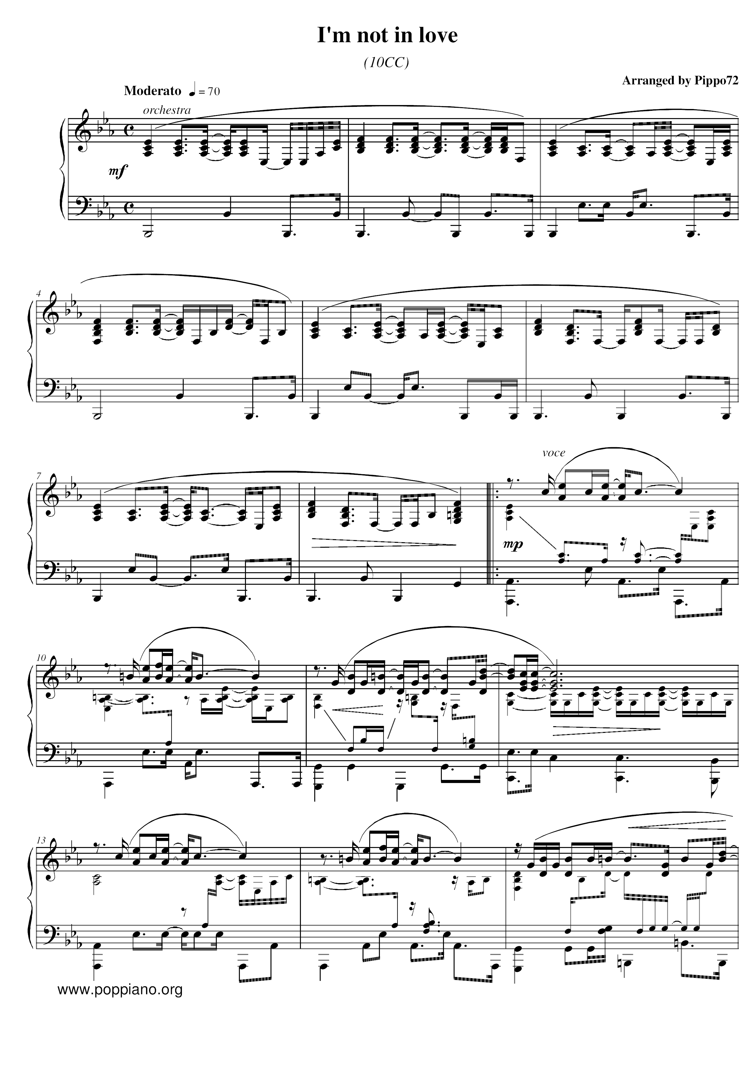 Im Not In Love Chords