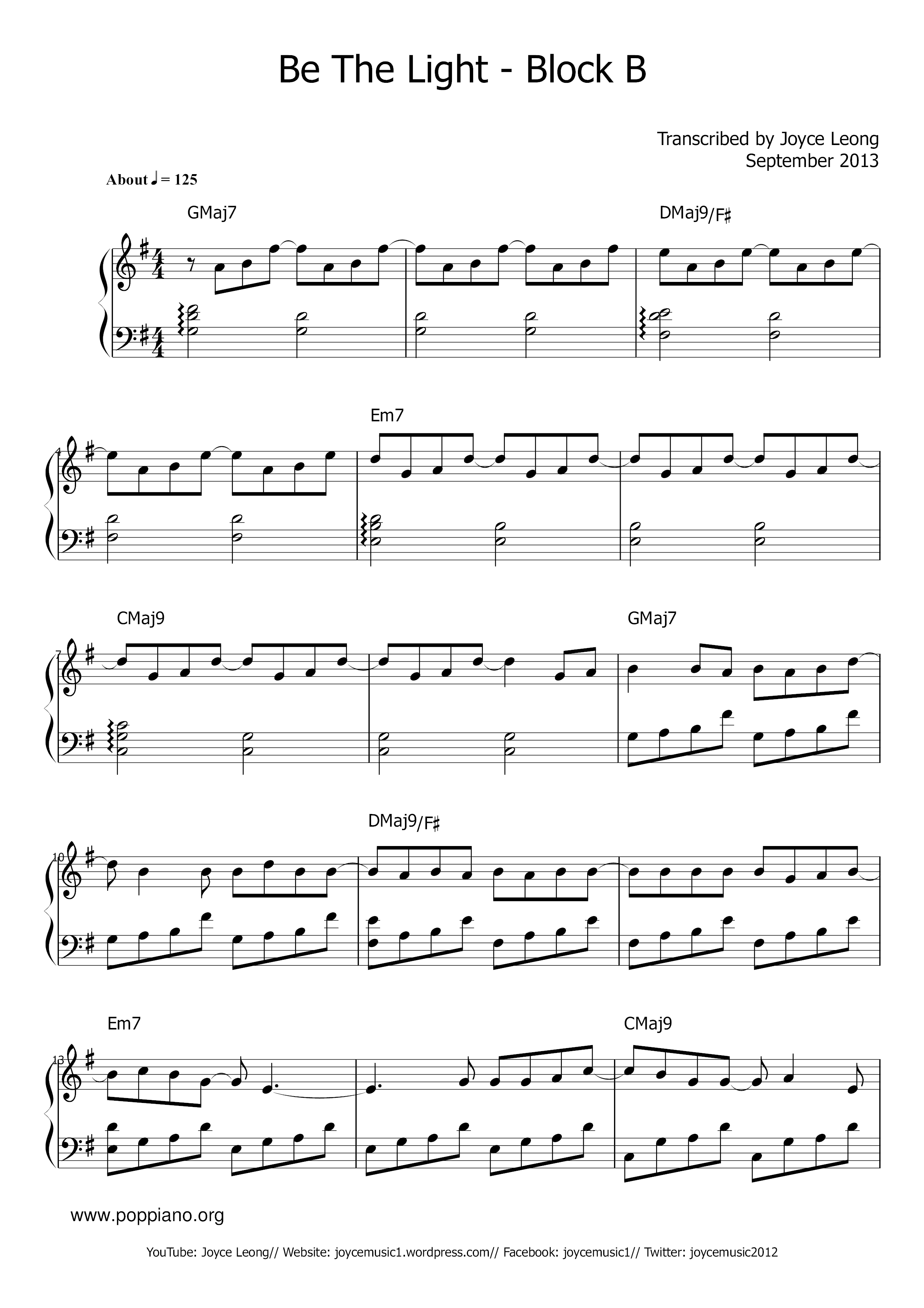 Block B Be The Light Sheet Music Pdf Free Score Download