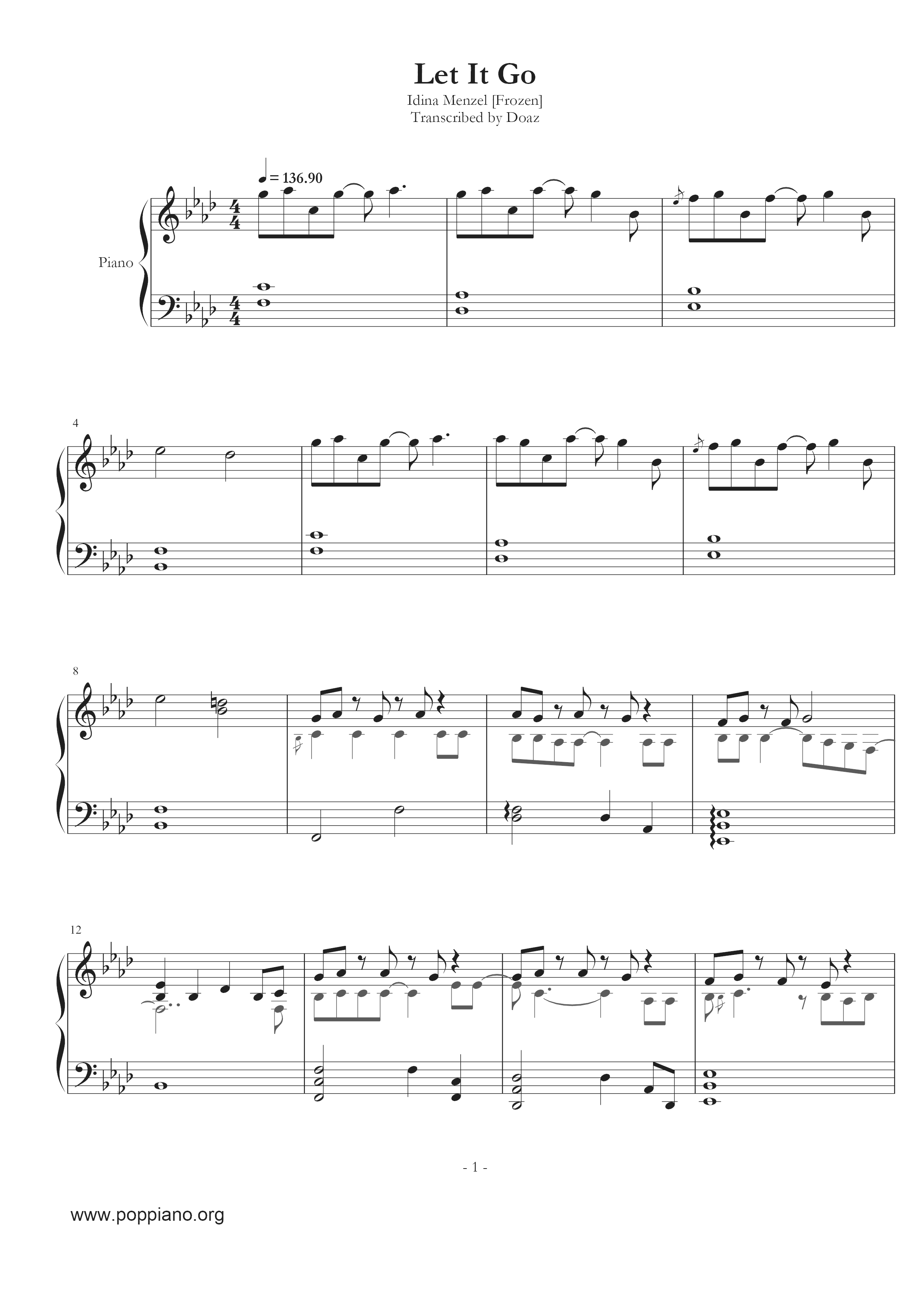 Stick out Energize Shilling ☆ Frozen - Let It Go - Sheet Music / Piano Score Free PDF Download - HK Pop Piano Academy ☆ Stick out Energize Shilling ☆ Frozen - Let It Go - Sheet Music / Piano Score Free PDF Download - HK Pop Piano Academy ☆