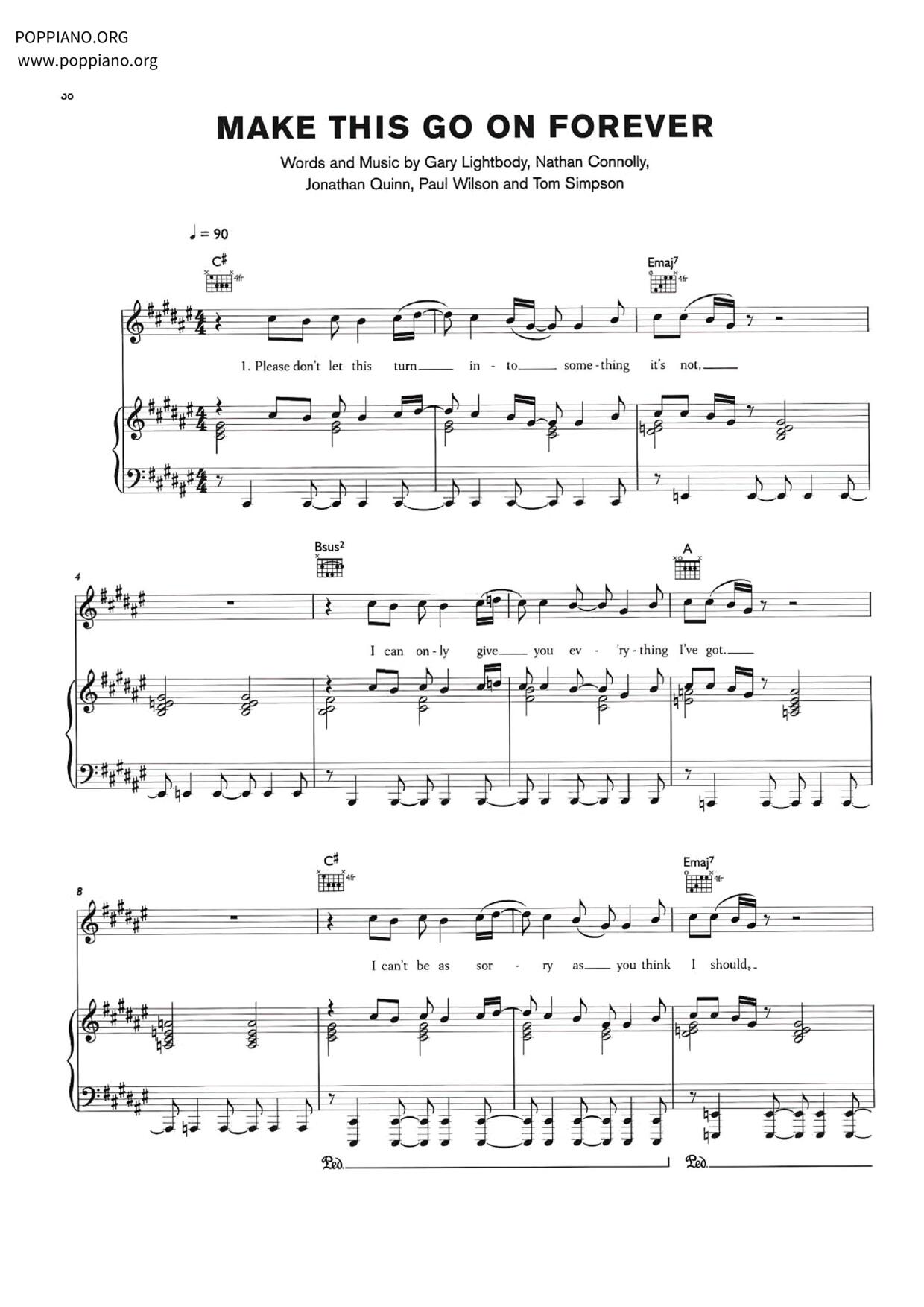 Make This Go On Forever琴譜